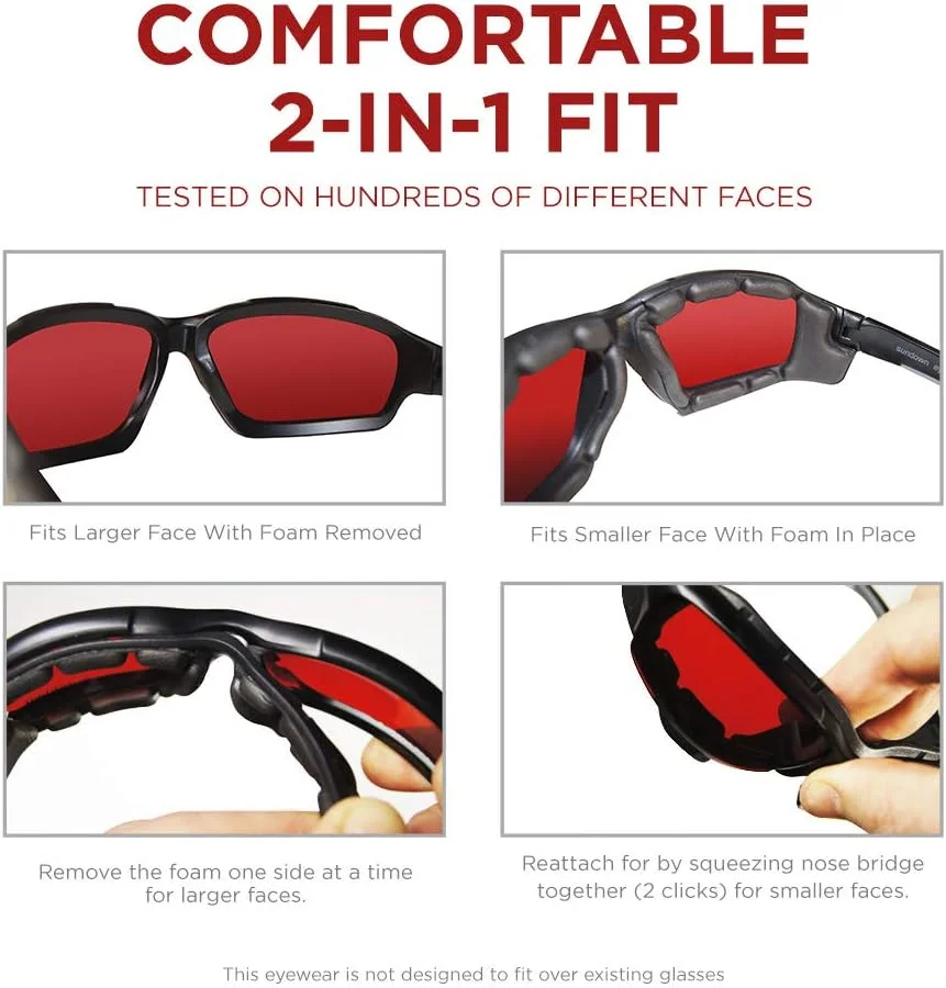 عینک مسدود کننده نور آبی - برای خواب - مسدود کردن 99.9٪ نور آبی و سبز (400 نانومتر - 580 نانومتر) - لنز درمان تاریک PaleoTech® - سریعتر به خواب بروید - بهینه سازی هورمون ها - آرام کردن چشم ها و سردرد، قرمز، قابل تنظیم با فوم عینک مسدود کننده نور آبی - برای خواب - مسدود کردن 99.9٪ نور آبی و سبز (400 نانومتر - 580 نانومتر) - لنز درمان تاریک PaleoTech® - سریعتر به خواب بروید - بهینه سازی هورمون ها - آرام کردن چشم ها و سردرد، قرمز، قابل تنظیم با فوم