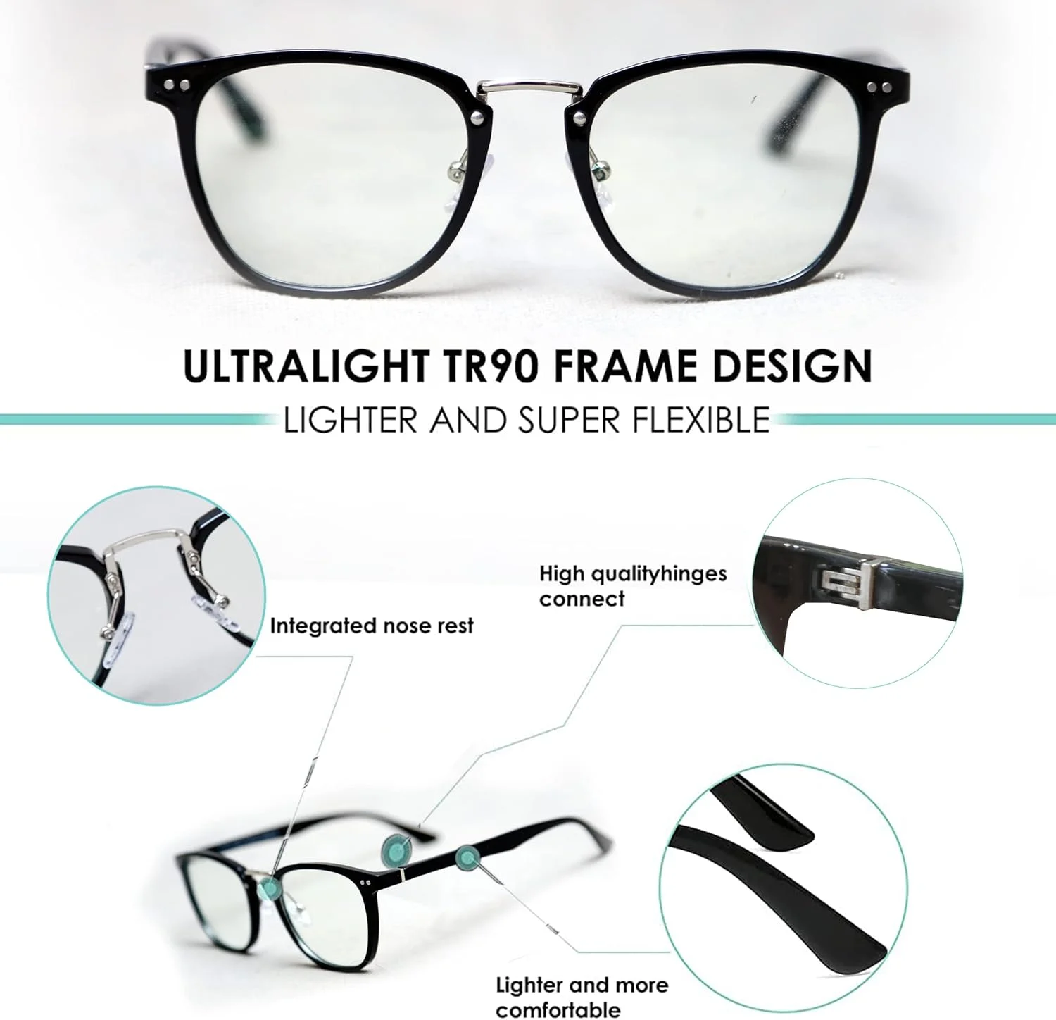 عینک مسدود کننده نور آبی BJOHN، عینک های کامپیوتر/بازی/تلویزیون/تلفن برای زنان و مردان، ضد خستگی چشم و تابش خیره کننده UV - بسته شامل عینک، کیف شیک و پارچه تمیز کننده عینک مسدود کننده نور آبی BJOHN، عینک های کامپیوتر/بازی/تلویزیون/تلفن برای زنان و مردان، ضد خستگی چشم و تابش خیره کننده UV - بسته شامل عینک، کیف شیک و پارچه تمیز کننده