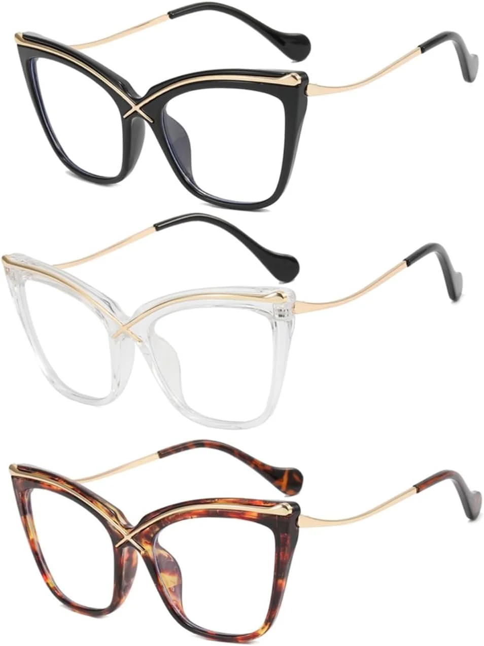 عینک گربهای مسدود کننده نور آبی زنانه، عینک رترو فیک بزرگ، عینک طلایی شیک اپتیکال L4000X عینک گربهای مسدود کننده نور آبی زنانه، عینک رترو فیک بزرگ، عینک طلایی شیک اپتیکال L4000X