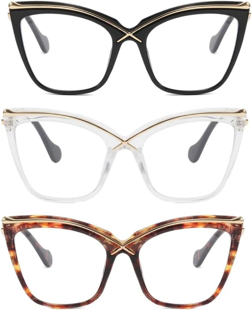 عینک گربهای مسدود کننده نور آبی زنانه، عینک رترو فیک بزرگ، عینک طلایی شیک اپتیکال L4000X عینک گربهای مسدود کننده نور آبی زنانه، عینک رترو فیک بزرگ، عینک طلایی شیک اپتیکال L4000X