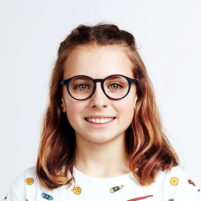 عینک مسدود کننده نور آبی کودکان بارنر، مناسب 5 تا 12 سال، عینک کامپیوتر، عینک صفحه نمایش. عینک بازی. بدون نسخه. مدل Le Marais. فریم گرد.