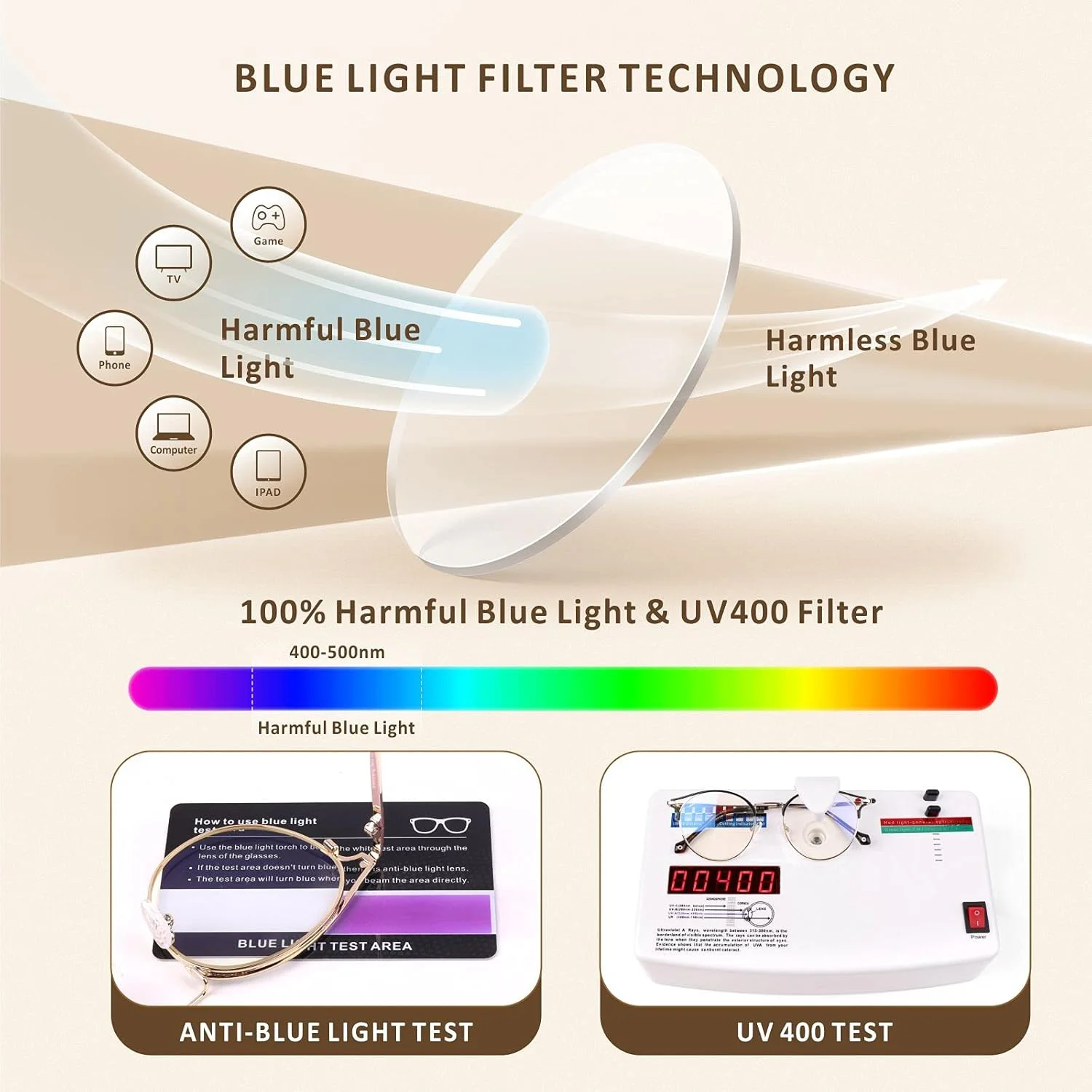 عینک مسدود کننده نور آبی Baytion زنانه مردانه، عینک گرد چشم گربه ای نور آبی فیلتر کننده دستگاه های دیجیتال با فریم استیل ضد زنگ محافظت 100% UV، بدون نسخه، مشکی نقره ای
