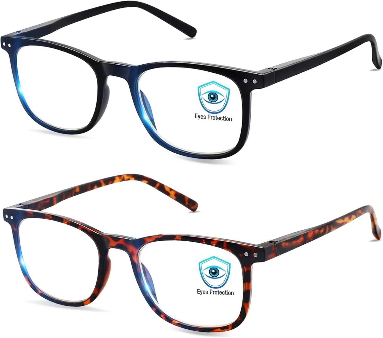 عینک های مسدود کننده نور آبی، بسته 2 عددی عینک کامپیوتر UV400 برای رفع خستگی چشم