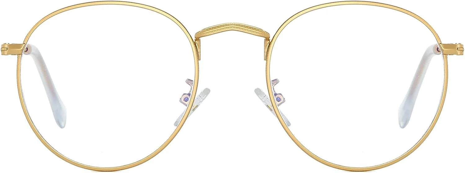 عینک گرد AIEYEZO برای زنان و مردان، عینک مسدود کننده نور آبی، فریم فلزی سیم دار دایره ای عینک گرد AIEYEZO برای زنان و مردان، عینک مسدود کننده نور آبی، فریم فلزی سیم دار دایره ای