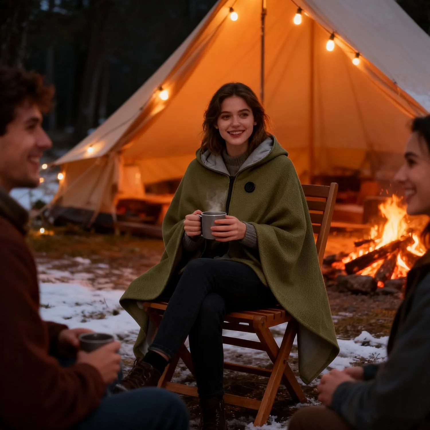 شال گرمایشی، شال برقی گرم با زیپ و 3 حالت دما، پتوی برقی نرم، مناسب کمپینگ، مسافرت، اتاق خواب، خودرو، اتاق نشیمن، منزل و شب