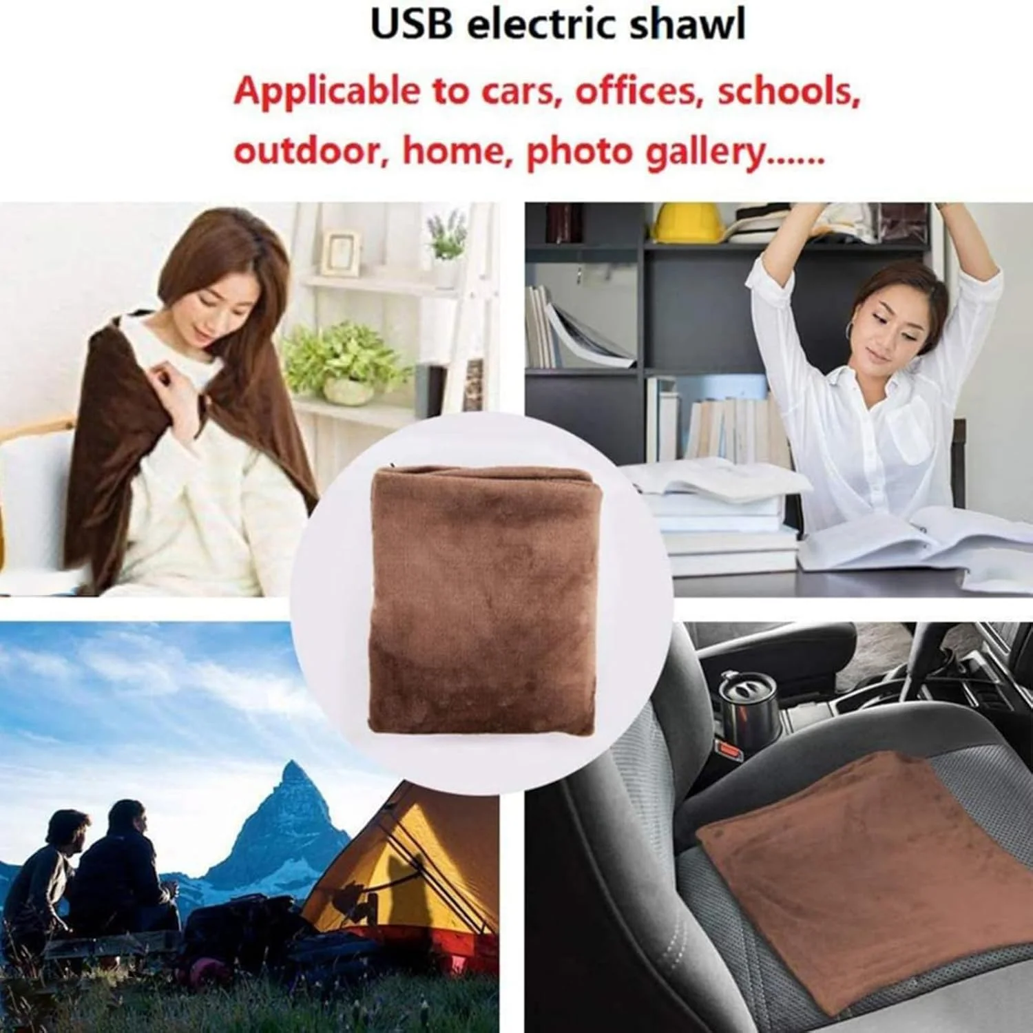 پتو برقی - پوشیدنی با قابلیت تنفس و گرمایش یکنواخت | پتو برقی گرمایشی | مناسب برای خانواده، دوستان، آقایان، خانم ها، مدرسه، منزل، مسافرت، اداره، مبل