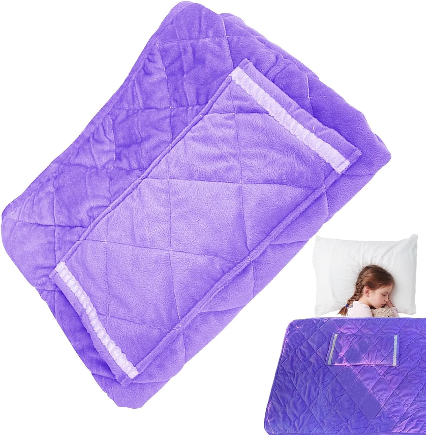 پتوی گرمایشی بی‌سیم، پتوی گرمایشی با منبع تغذیه USB، پتوی برقی قابل شستشو، پد گرمایشی قابل حمل و شارژ برای خانواده، زمستان، چرت زدن، مسافرت با مبل، هوای سرد (بنفش)