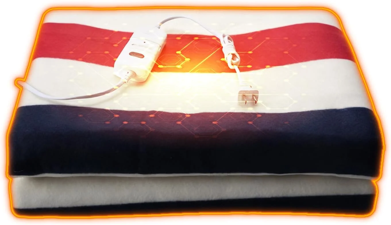 پتوی برقی - لوازم جانبی نرم راه راه تخت | پتوی گرمایشی راه راه گرم، برای مبل، تخت، دفتر، کمپینگ، زمستان، کودکان، بزرگسالان، سالمندان، کریسمس، تولد