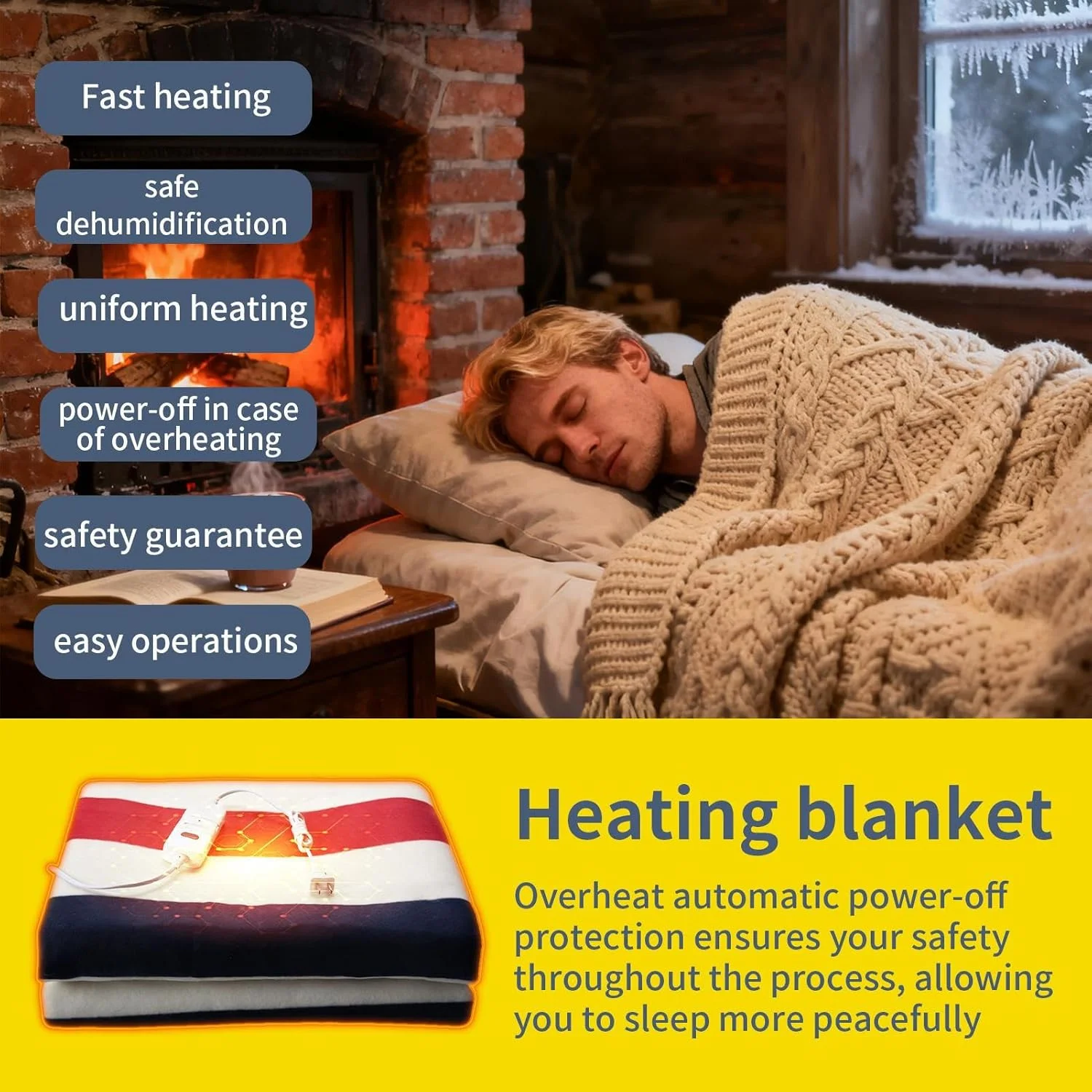 پتوی برقی - لوازم جانبی نرم راه راه تخت | پتوی گرمایشی راه راه گرم، برای مبل، تخت، دفتر، کمپینگ، زمستان، کودکان، بزرگسالان، سالمندان، کریسمس، تولد