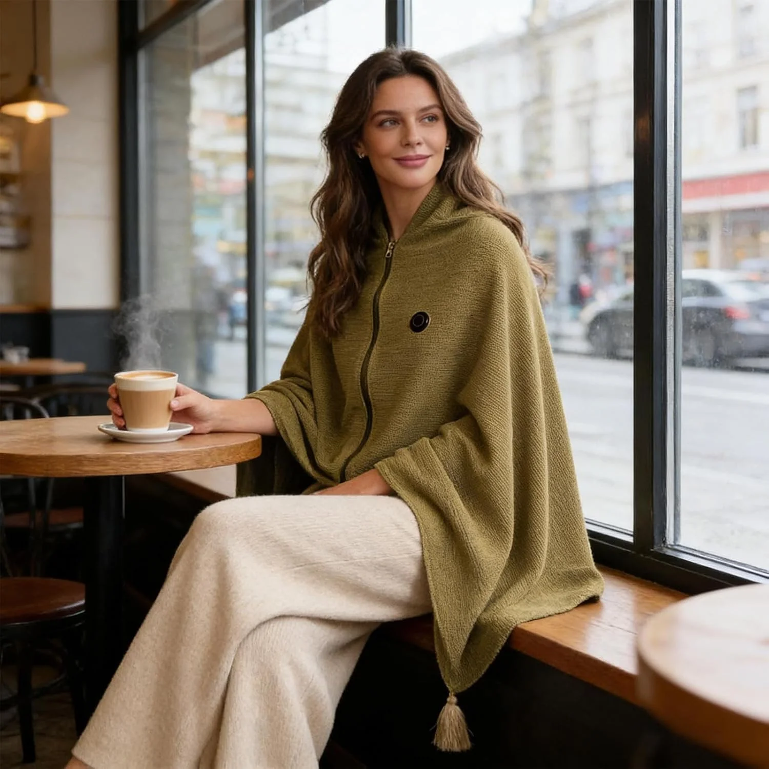 شال گرمایشی قابل حمل زمستانی با 3 سطح گرمایش و خاموشی خودکار 4 ساعته، مناسب برای زنان، کمپینگ، پیاده‌روی، تخت، خانه، مسافرت زمستانی، هوای سرد، استفاده در فضای داخلی