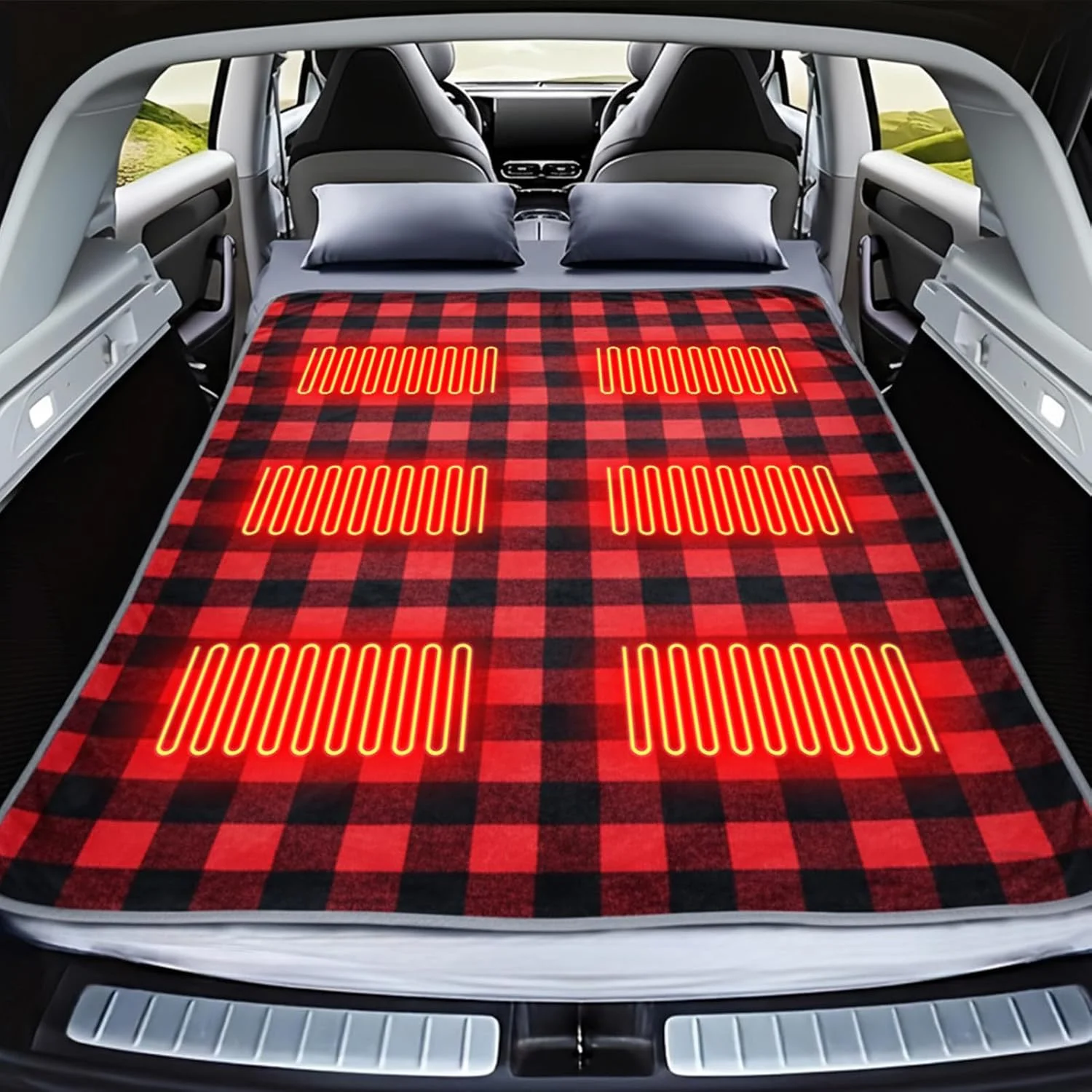 پتوی گرمایشی خودرو، 20000 میلی آمپر ساعت 150x180 سانتی متر پتو برقی خودرو با 3 سطح دما، کیف نگهداری، پتوی گرمایشی USB برای کمپینگ، پیاده روی، چادر، خانه