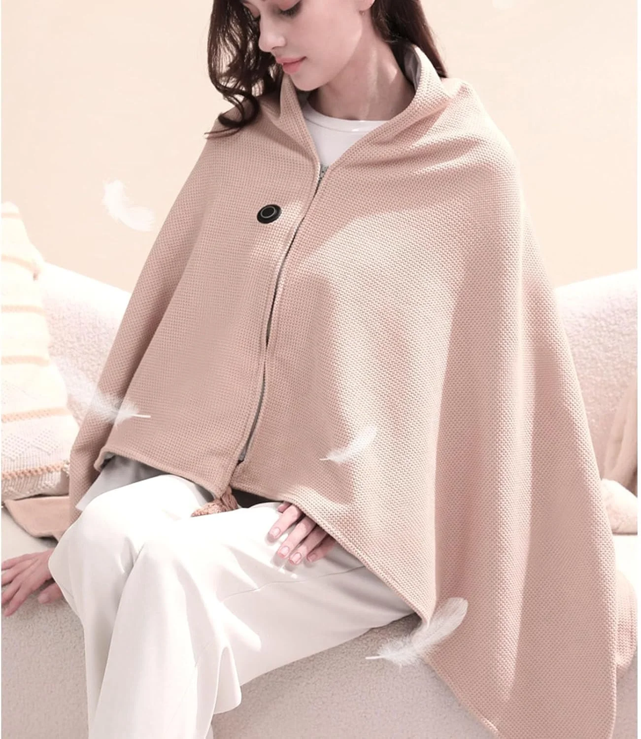 شال برقی قابل حمل CHICIRIS، پد گرمایشی USB، عایق حرارتی 9 ناحیه ای، پاوربانک 10000 میلی آمپر ساعتی، مناسب برای مسافرت، خانه و محل کار