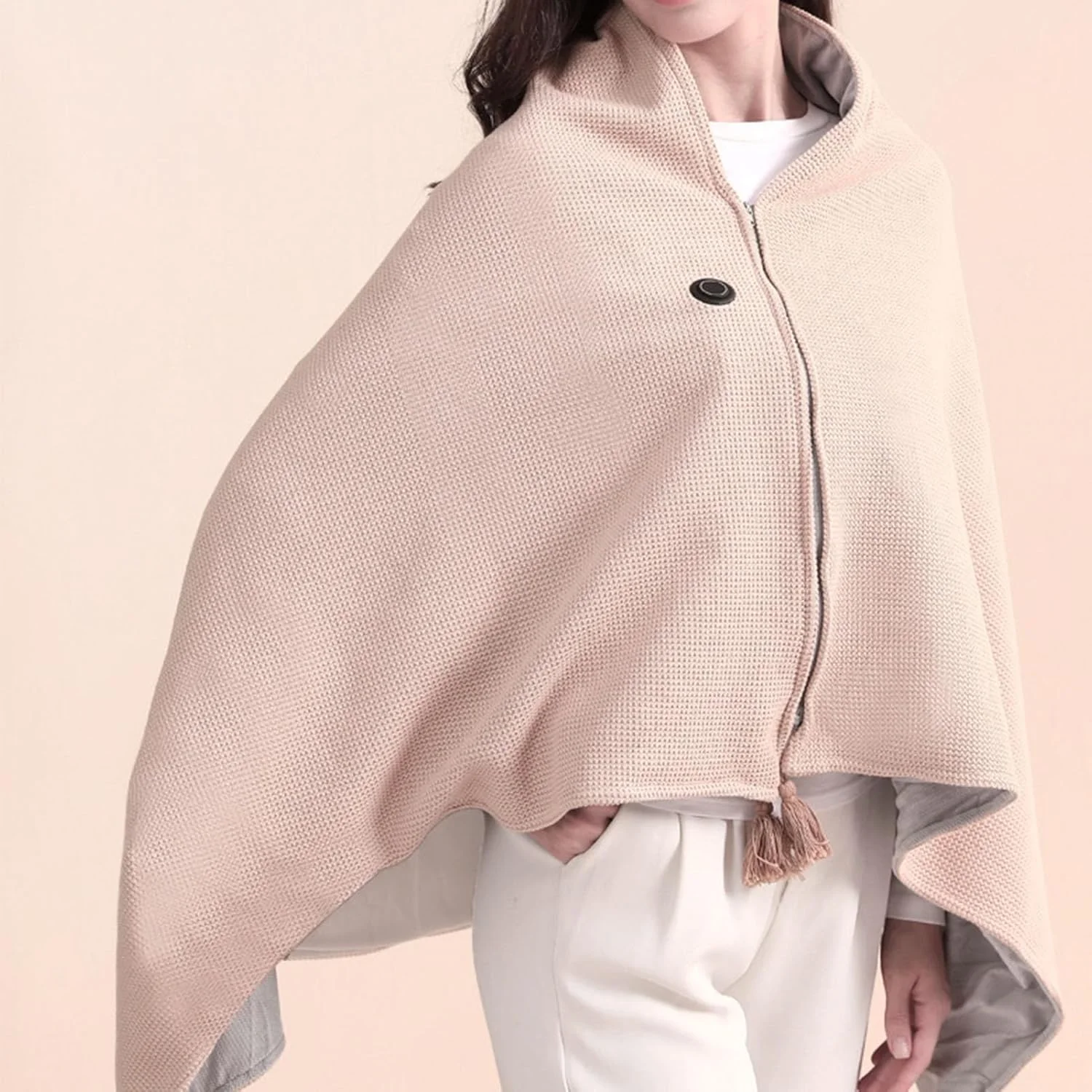 شال برقی قابل حمل CHICIRIS، پد گرمایشی USB، عایق حرارتی 9 ناحیه ای، پاوربانک 10000 میلی آمپر ساعتی، مناسب برای مسافرت، خانه و محل کار