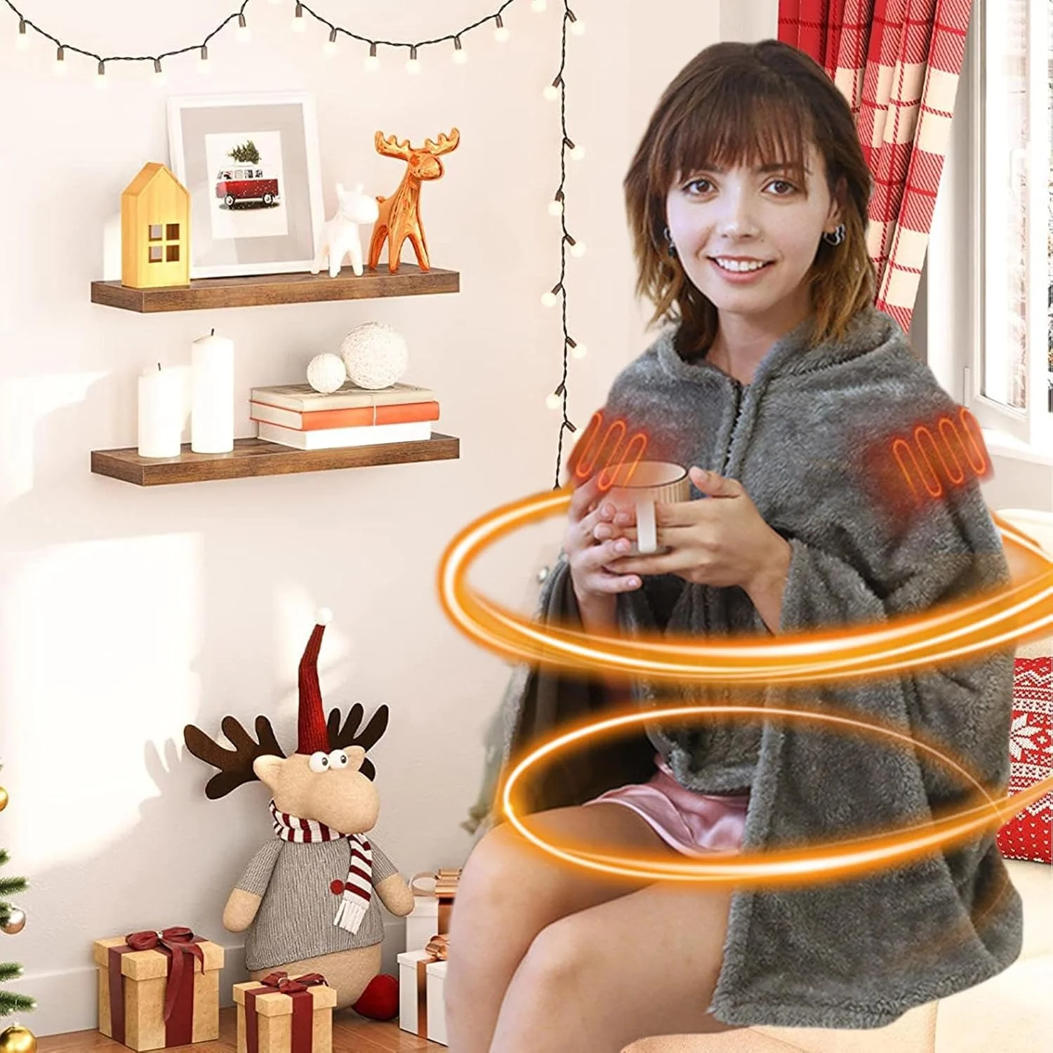 شال گرمایشی برقی USB، پتوی زمستانی | مناسب برای بزرگسالان، زنان، تخت، کمپینگ زمستانی، دفتر، مسافرت، پشتیبانی از گردن، کمر و شانه شال گرمایشی برقی USB، پتوی زمستانی | مناسب برای بزرگسالان، زنان، تخت، کمپینگ زمستانی، دفتر، مسافرت، پشتیبانی از گردن، کمر و شانه