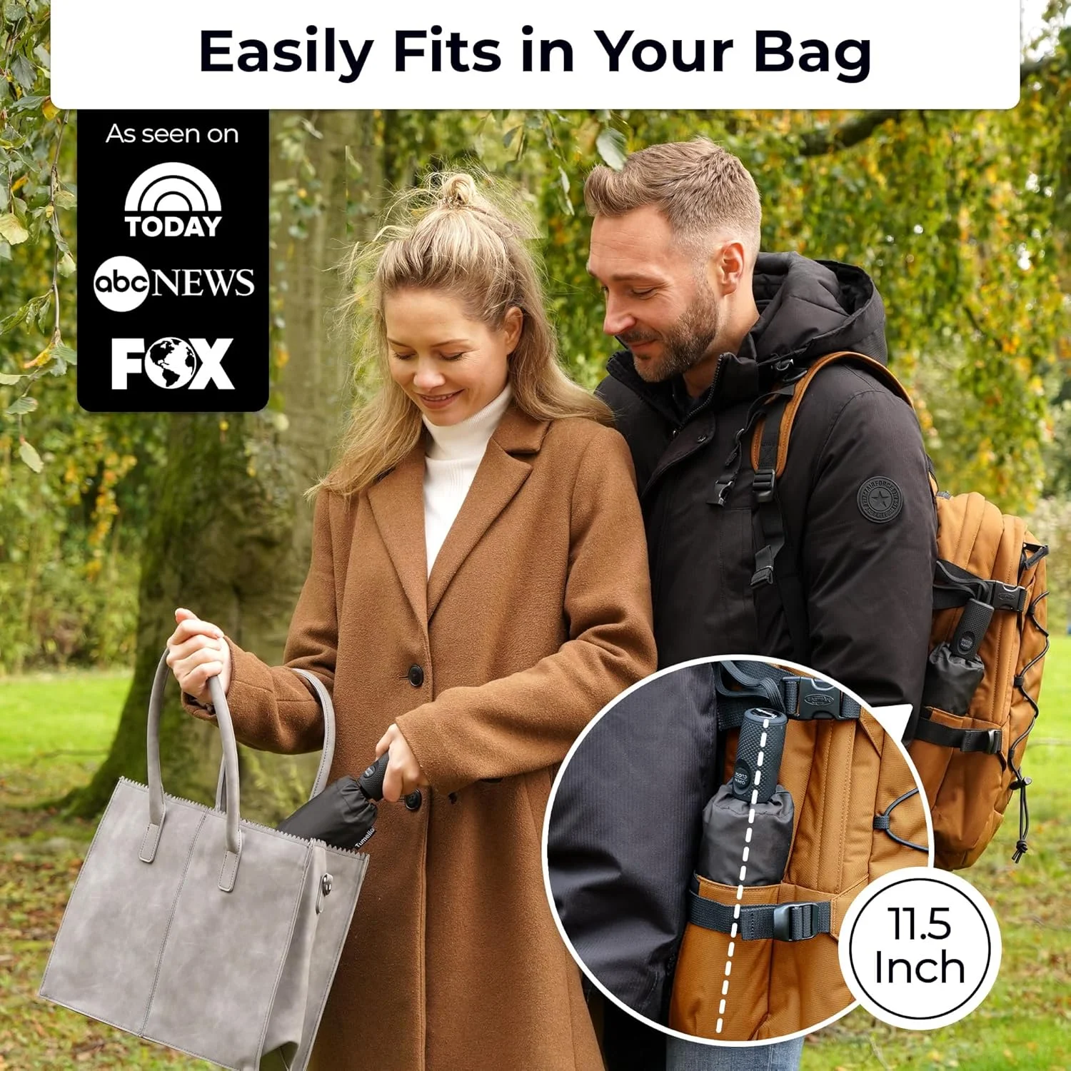 چتر مسافرتی ضد باد بسیار قوی توملا (کوچک، عالی و زیبا)، چتر بارانی تاشو اتوماتیک، بادوام، با دستگیره ممتاز، مناسب برای ماشین و کوله پشتی