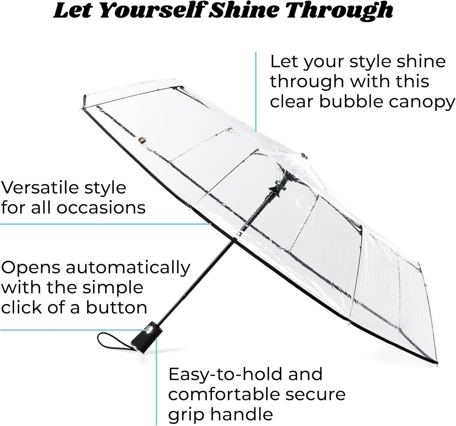 چتر تاشو اتوماتیک با پوشش شفاف چتر تاشو اتوماتیک با پوشش شفاف