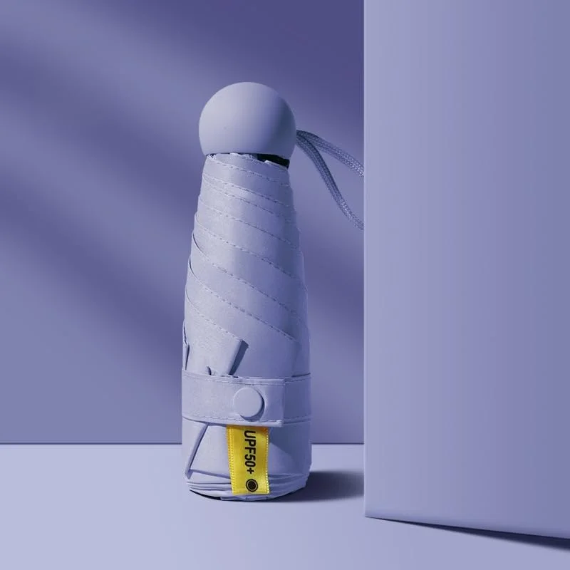 چتر مسافرتی، چتر جمع و جور و سبک وزن 18.4 سانتی‌متری، چتر تاشو آفتابی و بارانی مناسب برای جیب، مناسب برای زنان و مردان