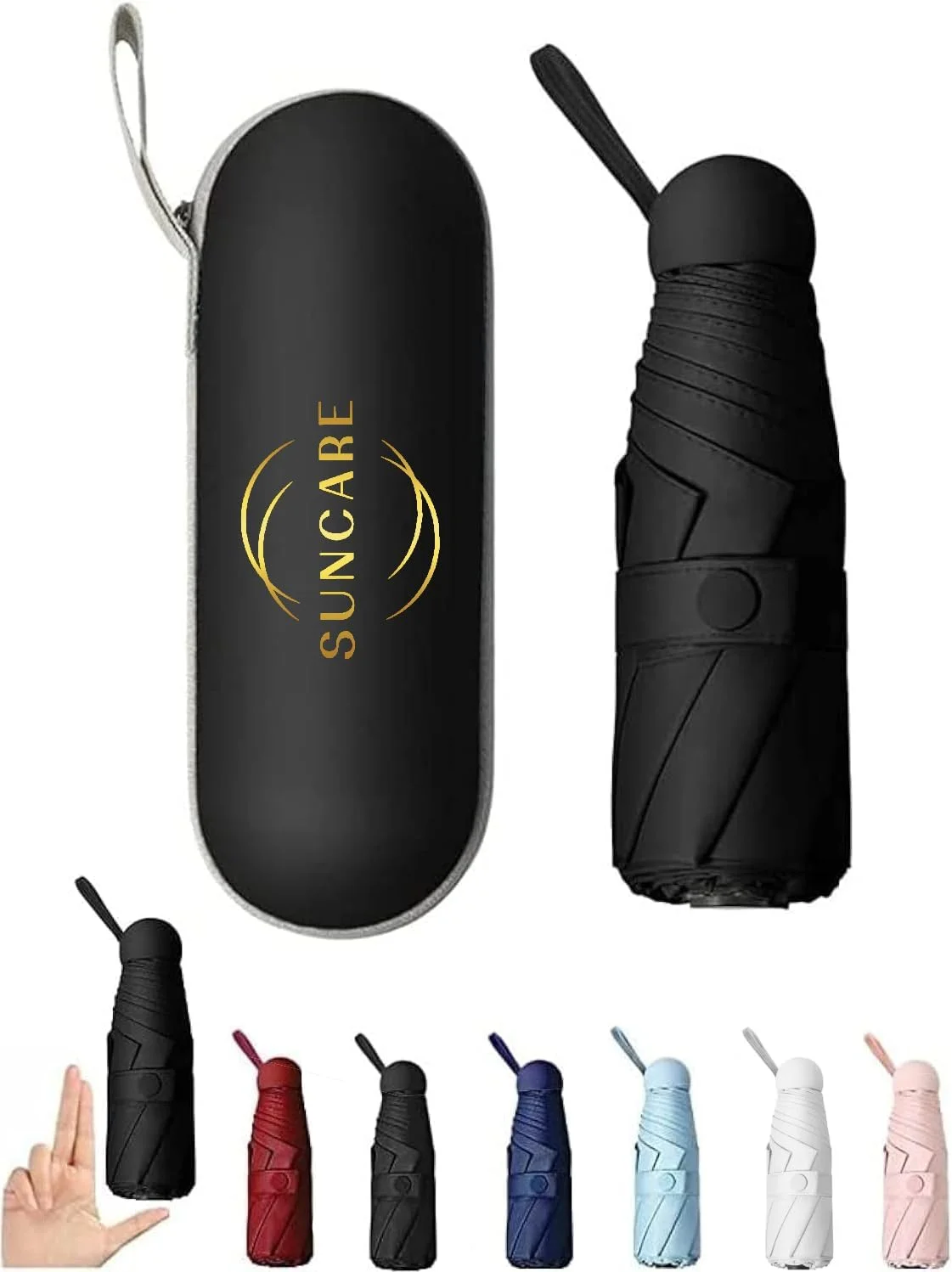 چتر جمع و جور برای محافظت در برابر باران و آفتاب - چتر مسافرتی تاشو 8 پره ضد باد برای آفتاب و باران، چتر محافظت از همه نوع آب و هوا، مناسب برای کودکان و بزرگسالان