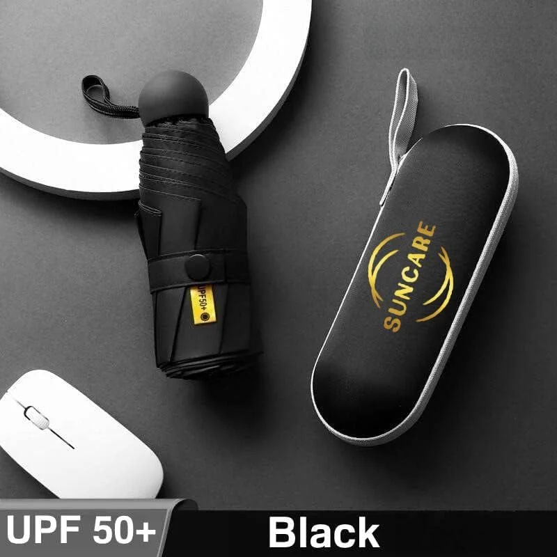 چتر جمع و جور برای محافظت در برابر باران و آفتاب - چتر مسافرتی تاشو 8 پره ضد باد برای آفتاب و باران، چتر محافظت از همه نوع آب و هوا، مناسب برای کودکان و بزرگسالان