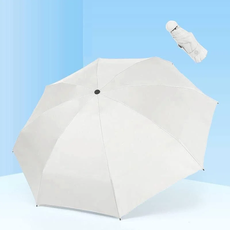 چتر جمع و جور برای محافظت در برابر باران و آفتاب - چتر مسافرتی تاشو ضد باد 8 پره برای آفتاب و باران، چتر محافظت از همه نوع آب و هوا، مناسب برای کودکان و بزرگسالان