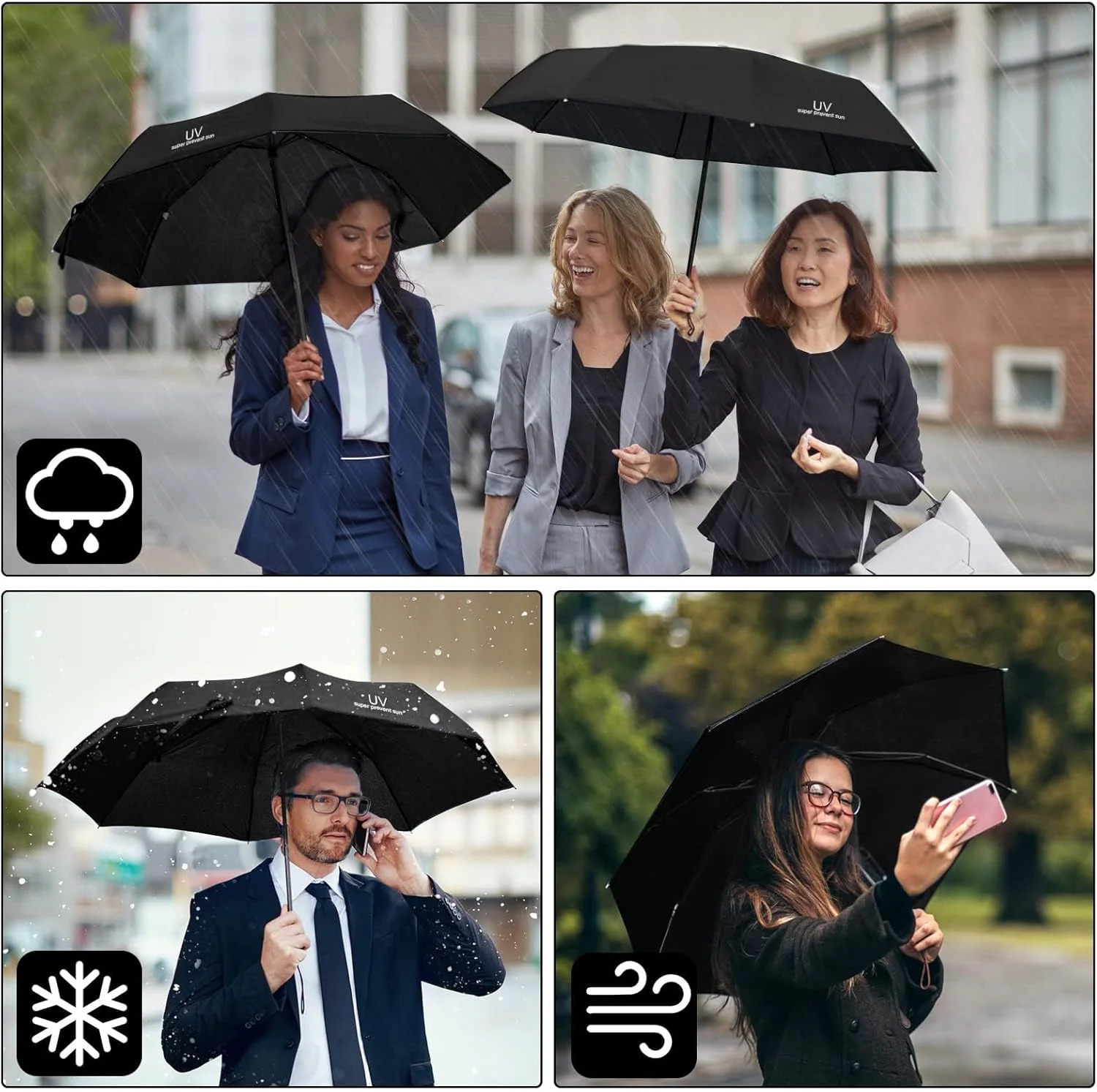 چتر اتوماتیک ضد باد PINKE، چترهای تاشو مسافرتی جمع و جور، چتر مسدود کننده اشعه ماوراء بنفش، چترهای قابل حمل با طراحی سبک وزن تاشو و مقاومت بالا در برابر باد برای باران و آفتاب چتر اتوماتیک ضد باد PINKE، چترهای تاشو مسافرتی جمع و جور، چتر مسدود کننده اشعه ماوراء بنفش، چترهای قابل حمل با طراحی سبک وزن تاشو و مقاومت بالا در برابر باد برای باران و آفتاب
