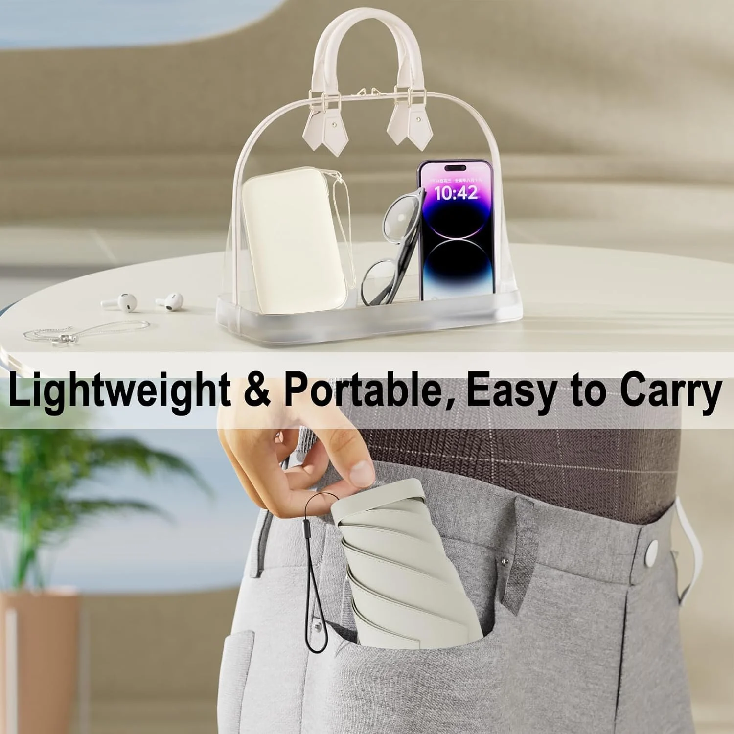 چتر کوچک محافظت در برابر آفتاب - محافظت در برابر اشعه ماوراء بنفش UPF 50+، طراحی کوچک، جمع و جور و سبک وزن، مناسب برای قرار دادن در جیب یا کیف، چتر مسافرتی برای بزرگسالان و کودکان