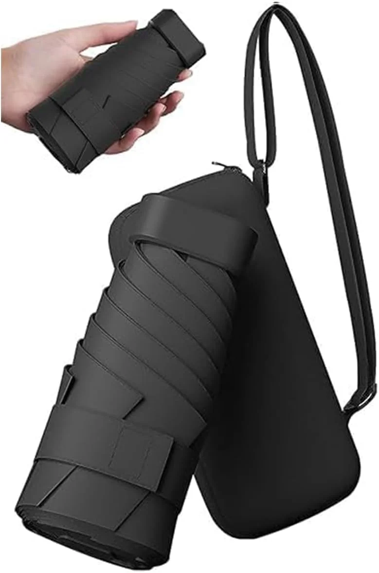 چتر مسافرتی کوچک ضد آفتاب و باران با کیف، محافظت در برابر آفتاب UPF 50+ - قطر باز 90 سانتی متر، سبک وزن (225 گرم) چتر آفتابی قابل حمل ضد باد برای زنان، مردان و کودکان