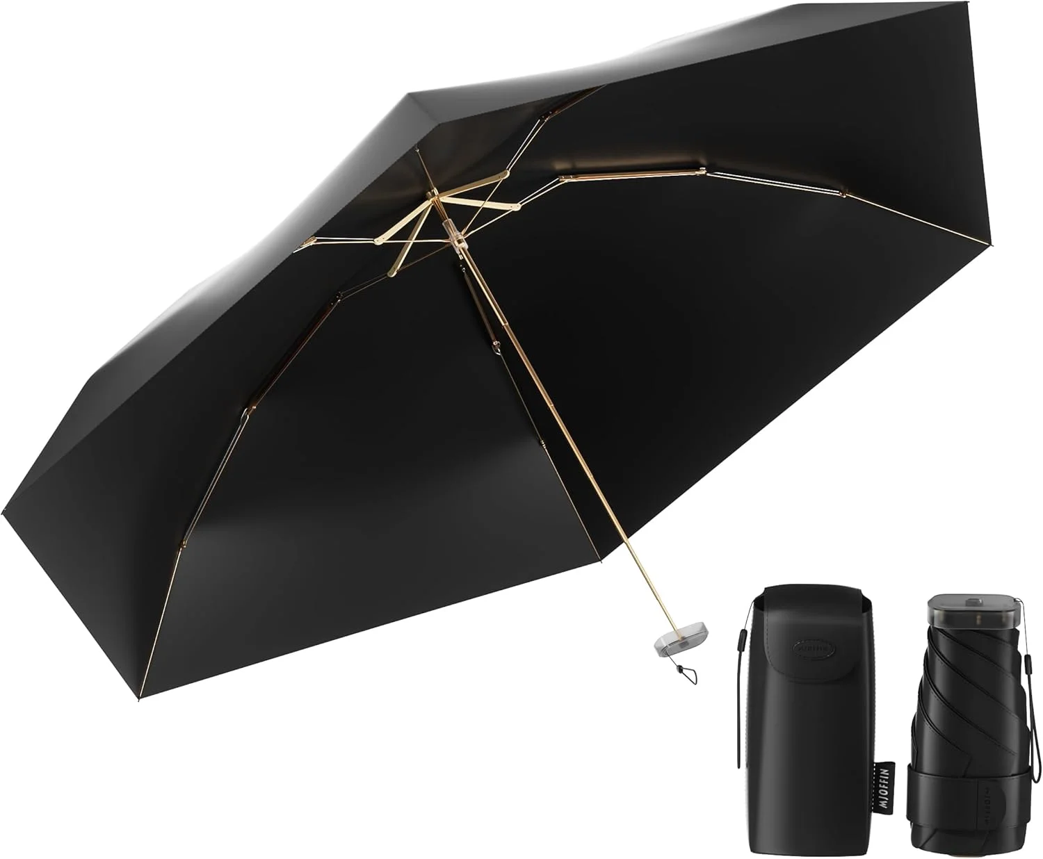 چتر مسافرتی مینی، سبک و جمع و جور و تاشو آسان، چتر سایه بان و محافظت در برابر اشعه ماوراء بنفش، چتر بارانی مقاوم در برابر باد، چتر دو منظوره آفتابی و بارانی، تقویت شده و ارتقا یافته. باران