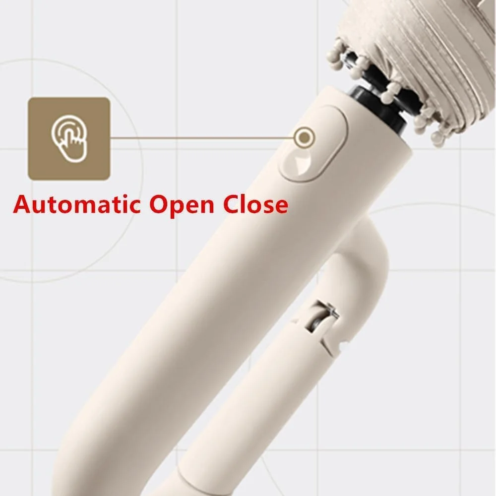 چتر تاشو قابل حمل با سگک حلقه ای، نوار ایمنی بازتابنده، مقاوم در برابر باد، چتر تاشو معکوس قابل حمل، چتر تمام اتوماتیک با سگک حلقه ای، مسافرتی، جمع و جور