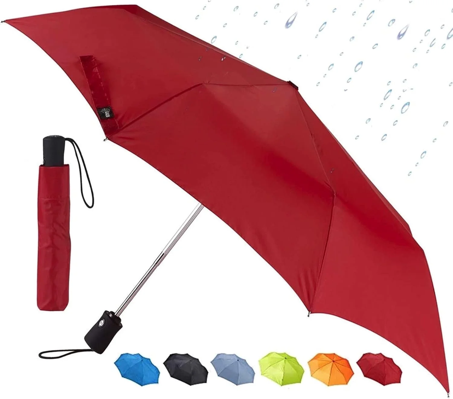 چتر مسافرتی لوئیس ان. کلارک: پارچه ضد باد و ضد آب، باز و بسته شدن اتوماتیک