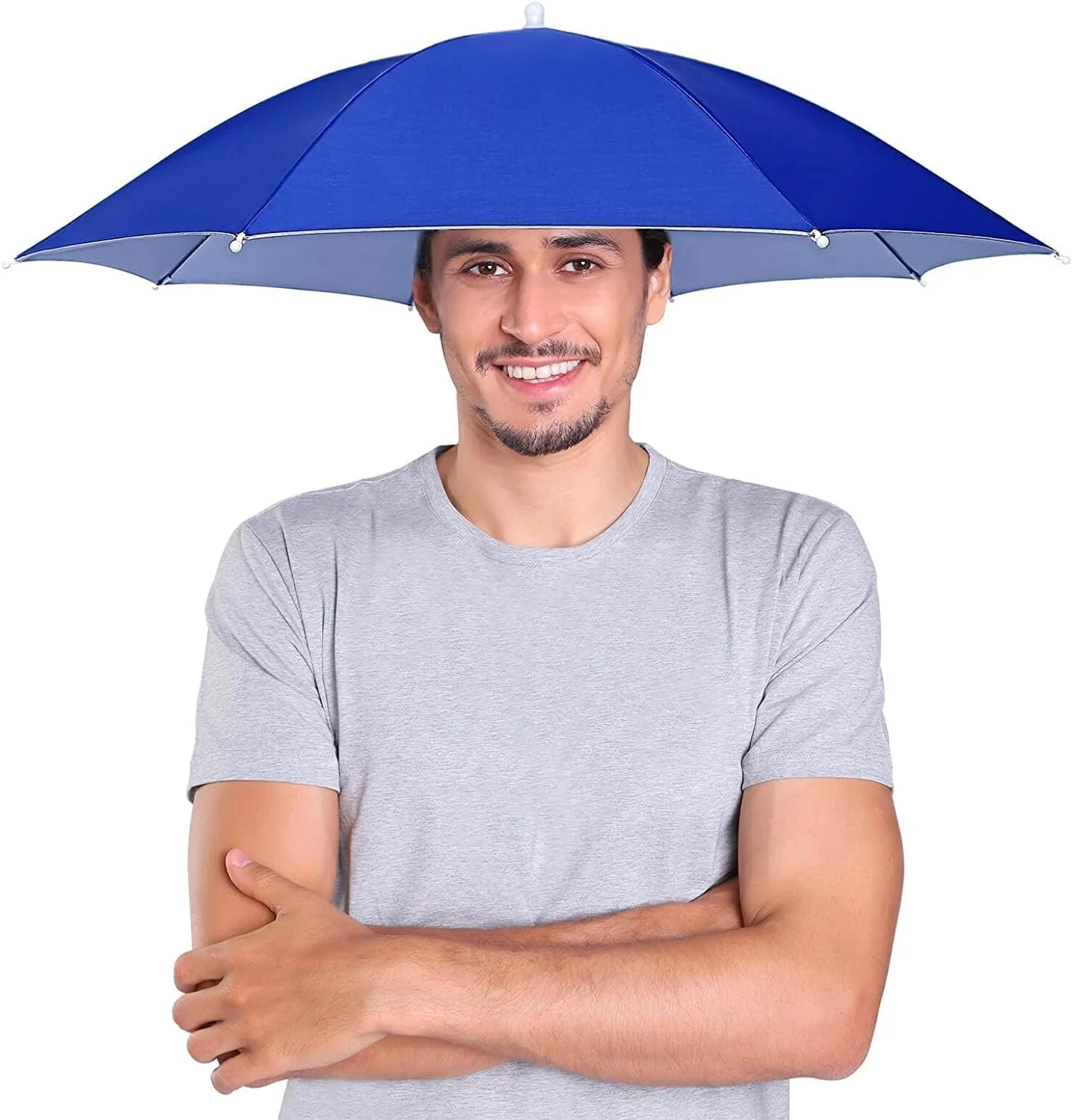 کلاه چتری Massmal، کلاه های چتری تاشو محافظ آفتاب/باران، کلاه های ضد آب نصب شده روی سر، کلاه های چتری ماهیگیری قابل حمل، کلاه، بدون دست، کلاه های آفتابی باغبانی سایه بان در فضای باز