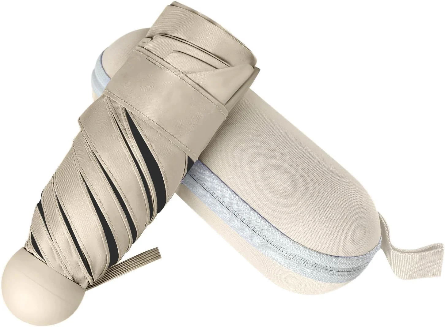 چتر مسافرتی کوچک برای کیف پول با محفظه، محافظت در برابر آفتاب و اشعه ماوراء بنفش، سبک وزن، چتر جیبی کوچک برای زنان، کودکان و مردان