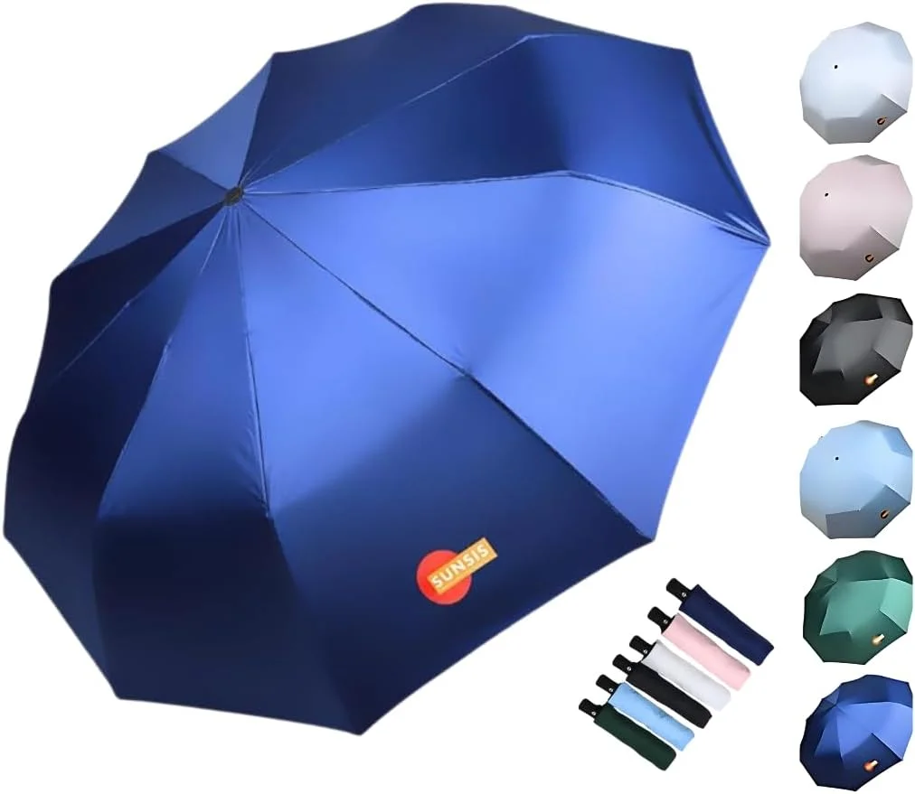 چتر محافظت در برابر نور فرابنفش، چتر تاشو بارانی: ایده آل برای تمام فصول، دارای باز/بسته شدن خودکار، چتر مسافرتی جمع و جور - مناسب برای محافظت از آفتاب تابستان و روزهای بارانی. مناسب برای آقایان و بانوان