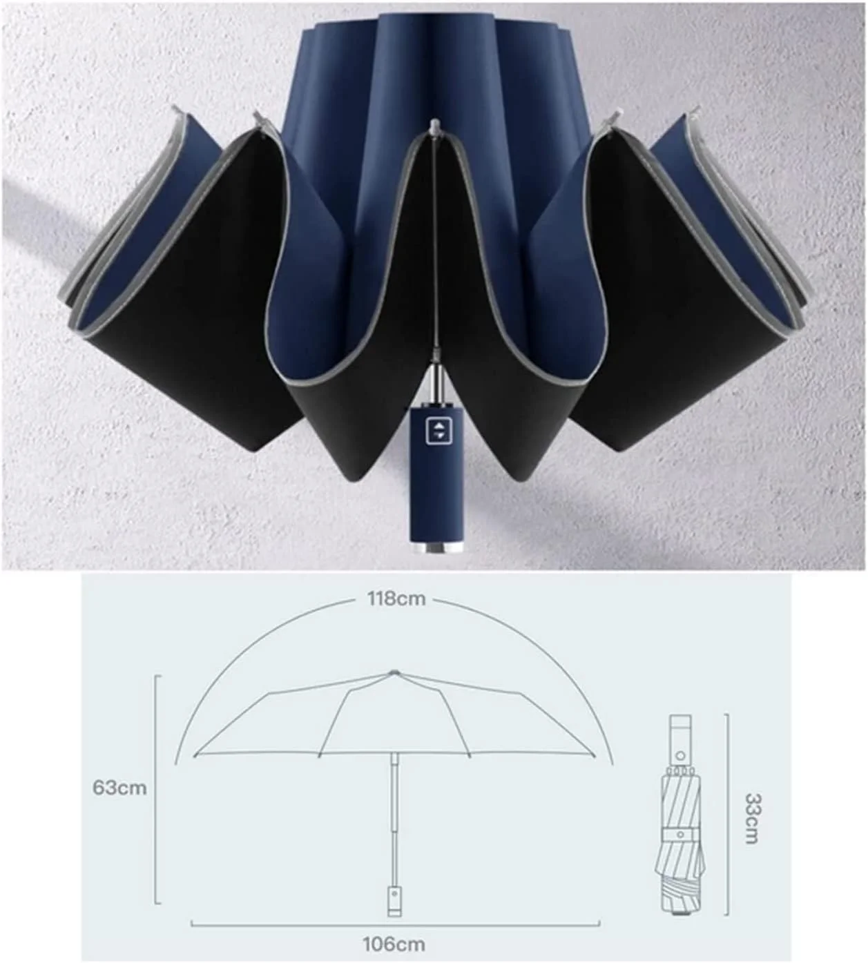 چتر ضد آفتاب ایوینر، جمع و جور، ضد باد، معکوس، مناسب باران، تاشو اتوماتیک، مسافرتی، قابل حمل برای زنان و مردان، باز و بسته شدن خودکار چتر ضد آفتاب ایوینر، جمع و جور، ضد باد، معکوس، مناسب باران، تاشو اتوماتیک، مسافرتی، قابل حمل برای زنان و مردان، باز و بسته شدن خودکار