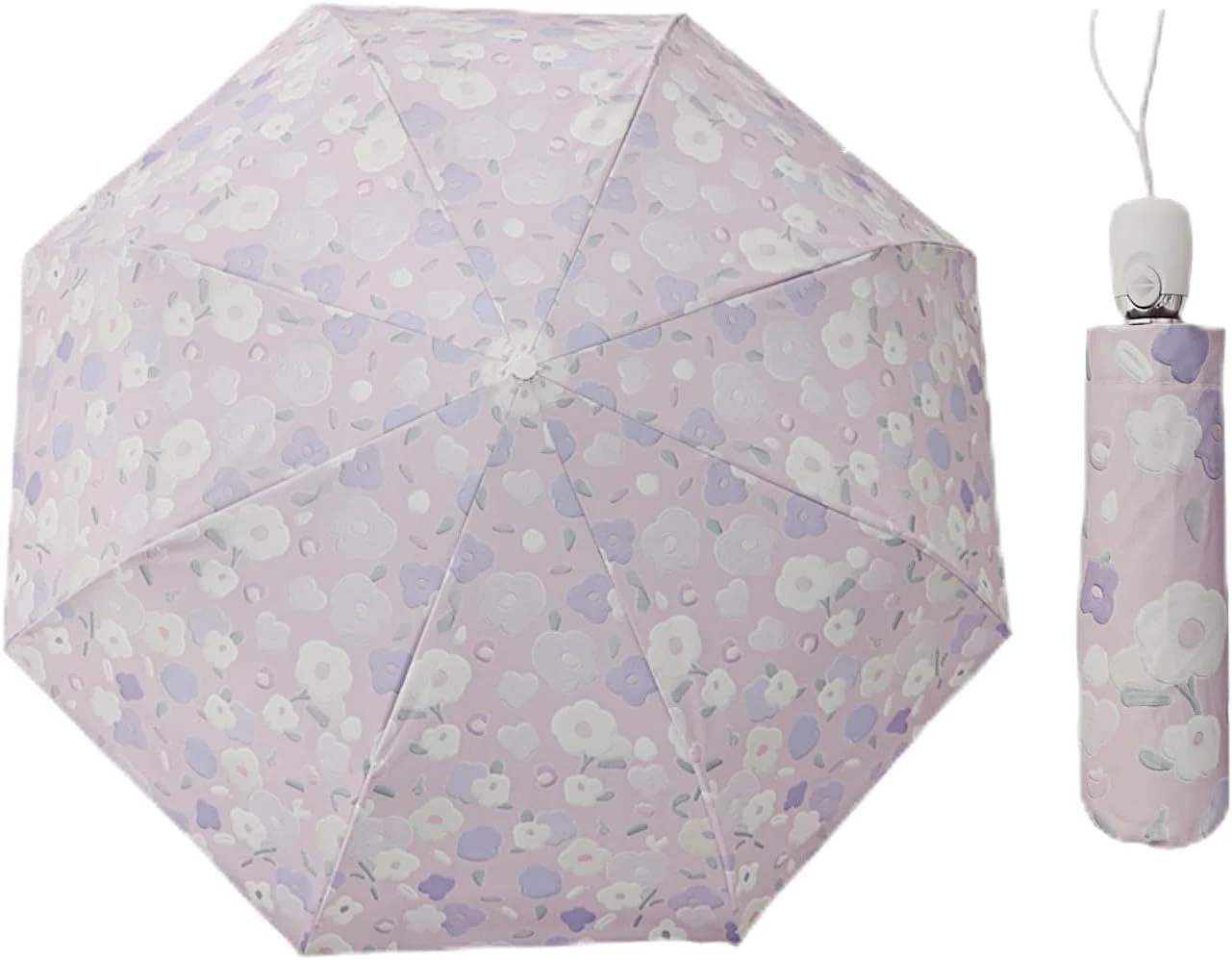 چتر تاشو اتوماتیک UV، محافظت در برابر آفتاب UPF 50+، چتر مسافرتی سبک و قابل حمل برای محافظت در برابر باد، باران و آفتاب
