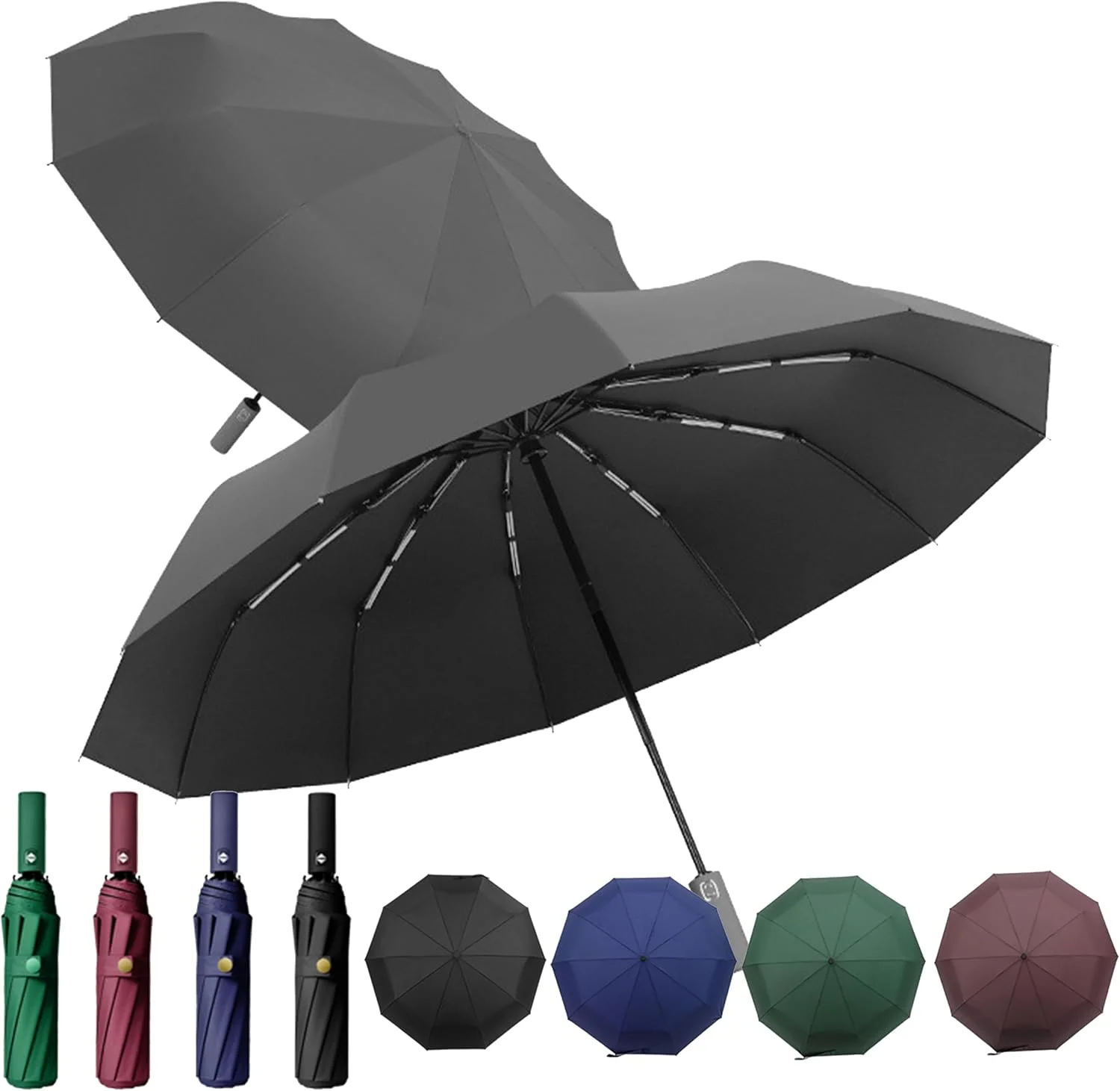 چتر مسافرتی قابل حمل برای محافظت در برابر باران و آفتاب - جمع و جور، کیفیت عالی، چتر تاشو کوچک ضد باد