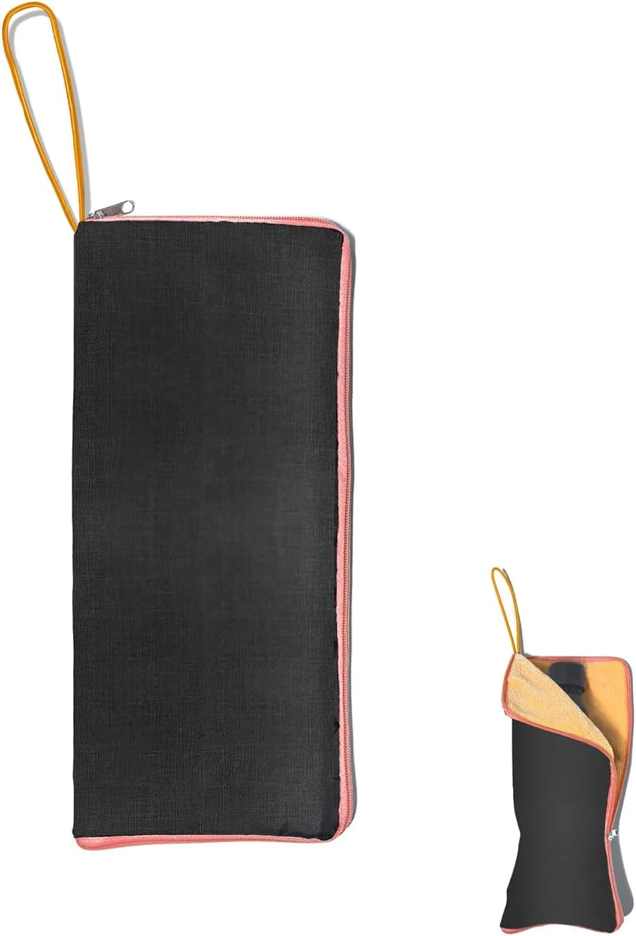 کیف نگهداری چتر ضد آب BOROLA، کاور چند منظوره جذب کننده آب چتر با بند آویز، آستین چتر تاشو قابل حمل برای مسافرت با ماشین، خانه، دفتر کار، مناسب برای اندازه 25 تا 28 سانتی متر (نارنجی)