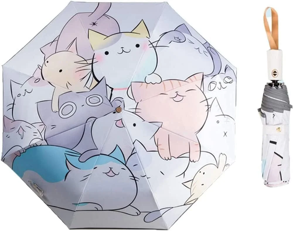 چتر مسافرتی ضد باد Azonee، چتر بازشو اتوماتیک، کوچک، جمع و جور و سبک، ضد آب و اشعه ماوراء بنفش، شفت فولادی قوی، مینی، تاشو و قابل حمل برای دختران، پسران، کودکان و زنان