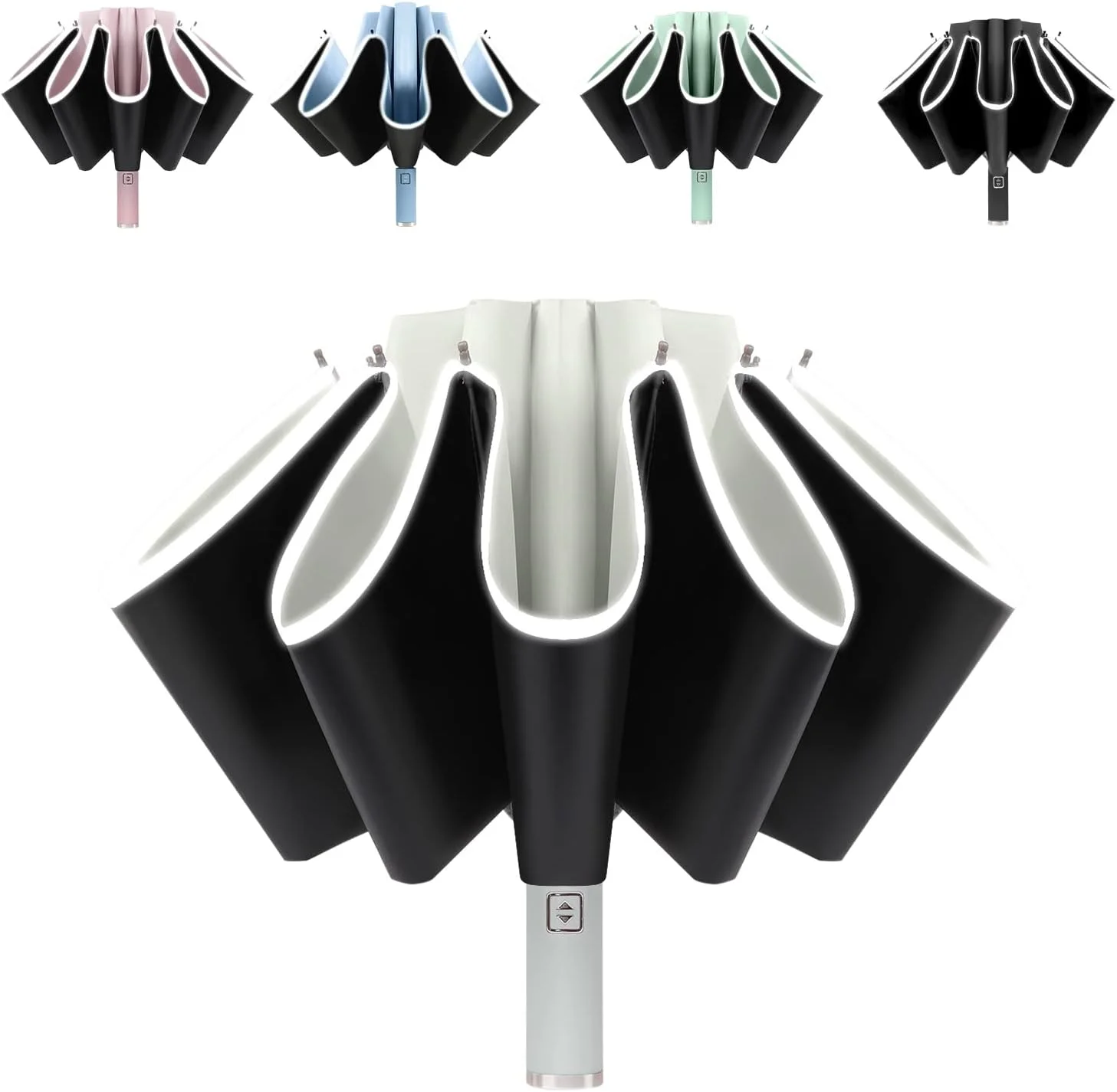 چتر وارونه ضد باد و محافظ آفتاب BAODINI، اندازه بزرگ 46 اینچ، چتر معکوس اتوماتیک