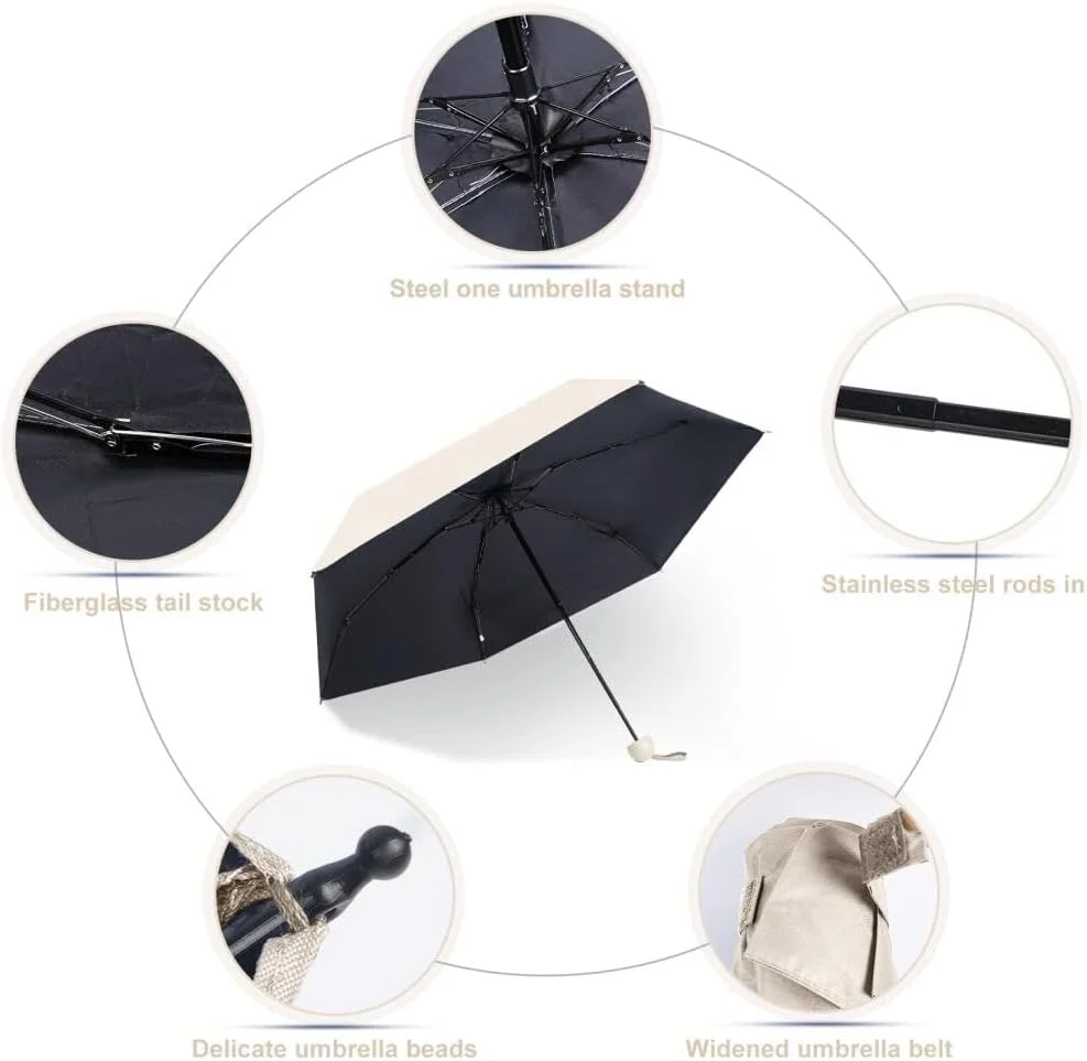 چتر مینی تاشو Aowin برای محافظت در برابر آفتاب، چتر جیبی، چتر مسافرتی سبک وزن قابل حمل با جعبه نگهداری، چتر ضد باد محافظت در برابر اشعه ماوراء بنفش، چتر آفتابی دو منظوره - بژ چتر مینی تاشو Aowin برای محافظت در برابر آفتاب، چتر جیبی، چتر مسافرتی سبک وزن قابل حمل با جعبه نگهداری، چتر ضد باد محافظت در برابر اشعه ماوراء بنفش، چتر آفتابی دو منظوره - بژ