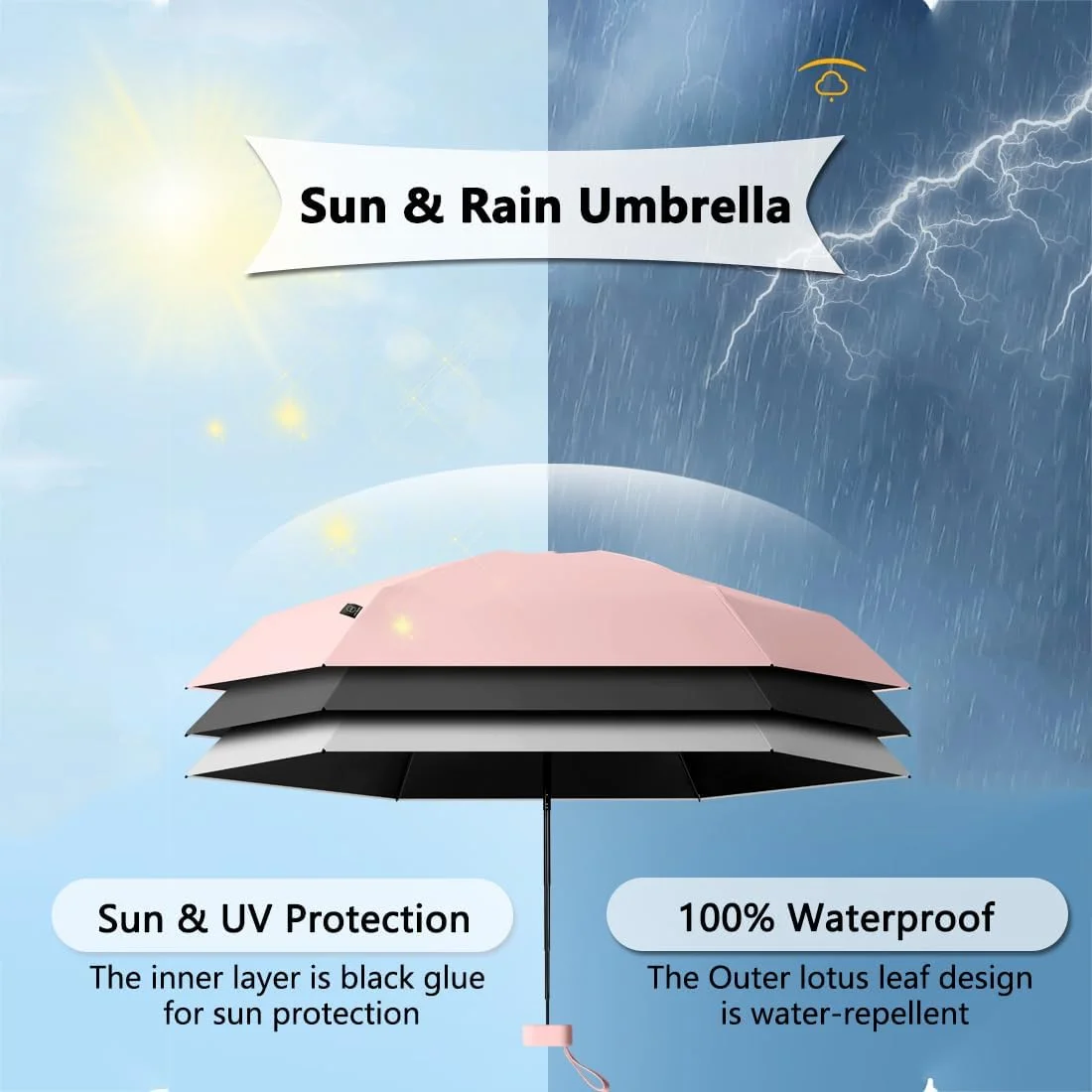 چتر مینی Aowin با محافظت در برابر آفتاب، چتر مسافرتی سبک و قابل حمل با جعبه نگهداری، چتر ضد باد محافظ UV برای زنان و کودکان، چتر تاشو کوچک مسافرتی برای باران چتر مینی Aowin با محافظت در برابر آفتاب، چتر مسافرتی سبک و قابل حمل با جعبه نگهداری، چتر ضد باد محافظ UV برای زنان و کودکان، چتر تاشو کوچک مسافرتی برای باران