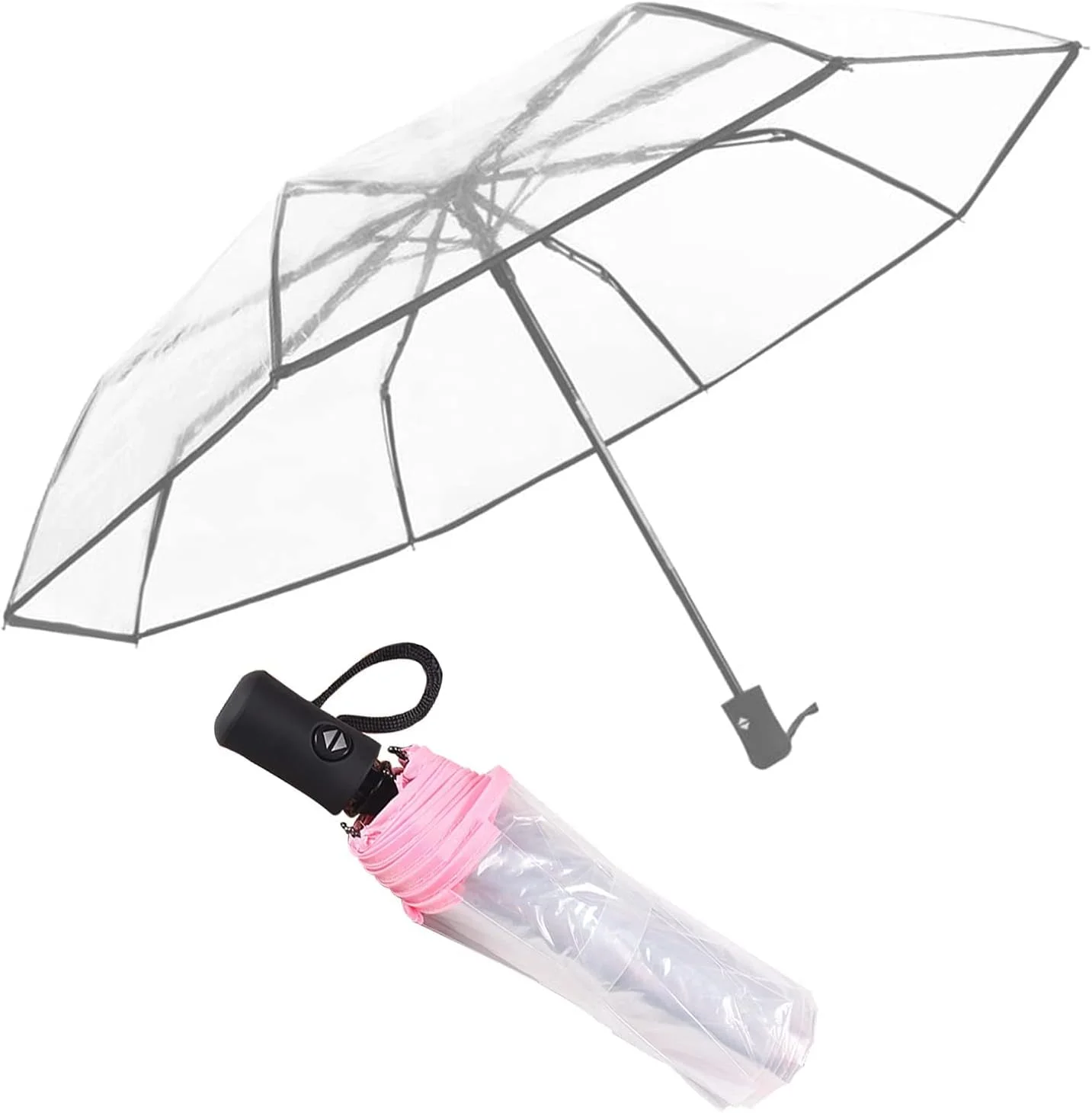 چتر شفاف، چتر حبابی شفاف زنانه، چتر مسافرتی گنبدی شفاف باز و بسته شونده خودکار برای زنان، دختران و کودکان در آب و هوای بارانی و بادی