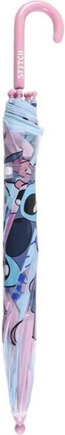 چتر کودکانه لیلو و استیچ با طرح شفاف استیچ و دوست دخترش انجل، ساخته شده از 100% POE با فریم فایبرگلاس، محصول اورجینال اسپانیا