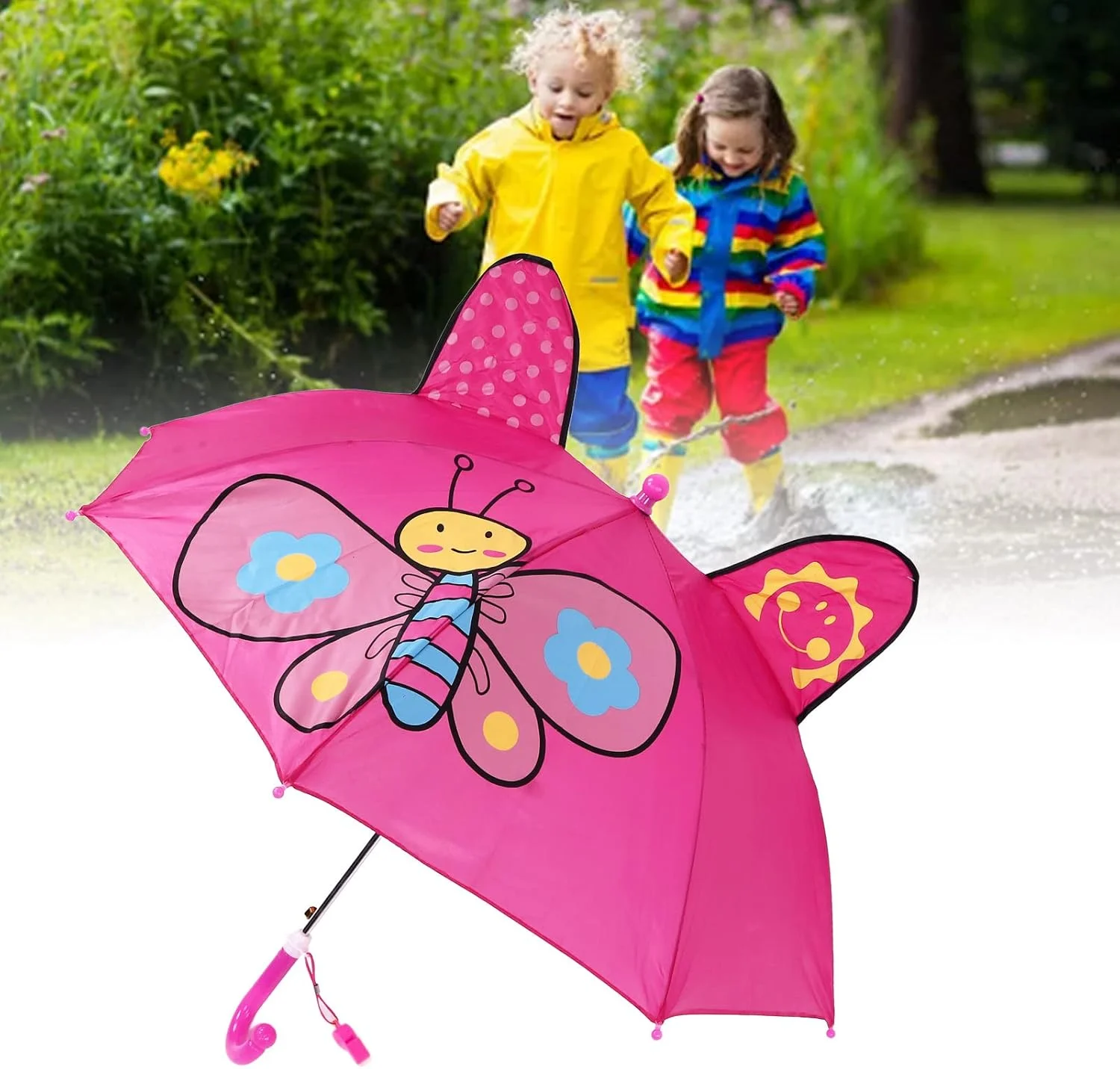 چتر باران، چتر سبک وزن با کاربرد گسترده برای کودکان، مناسب فضای باز و مسافرت (رز قرمز)
