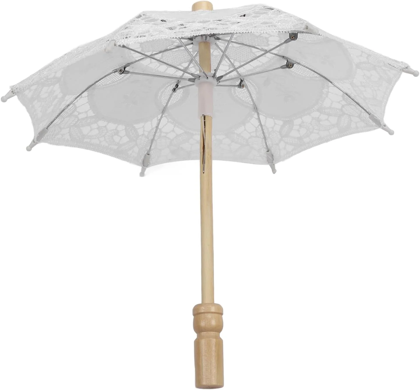 چتر توری سفید وینتیج Tnfeeon، طراحی تاشو و سبک وزن با دسته ارگونومیک، چتر تزئینی عروس برای مهمانی ها، عکاسی، تعطیلات و مراسم عروسی