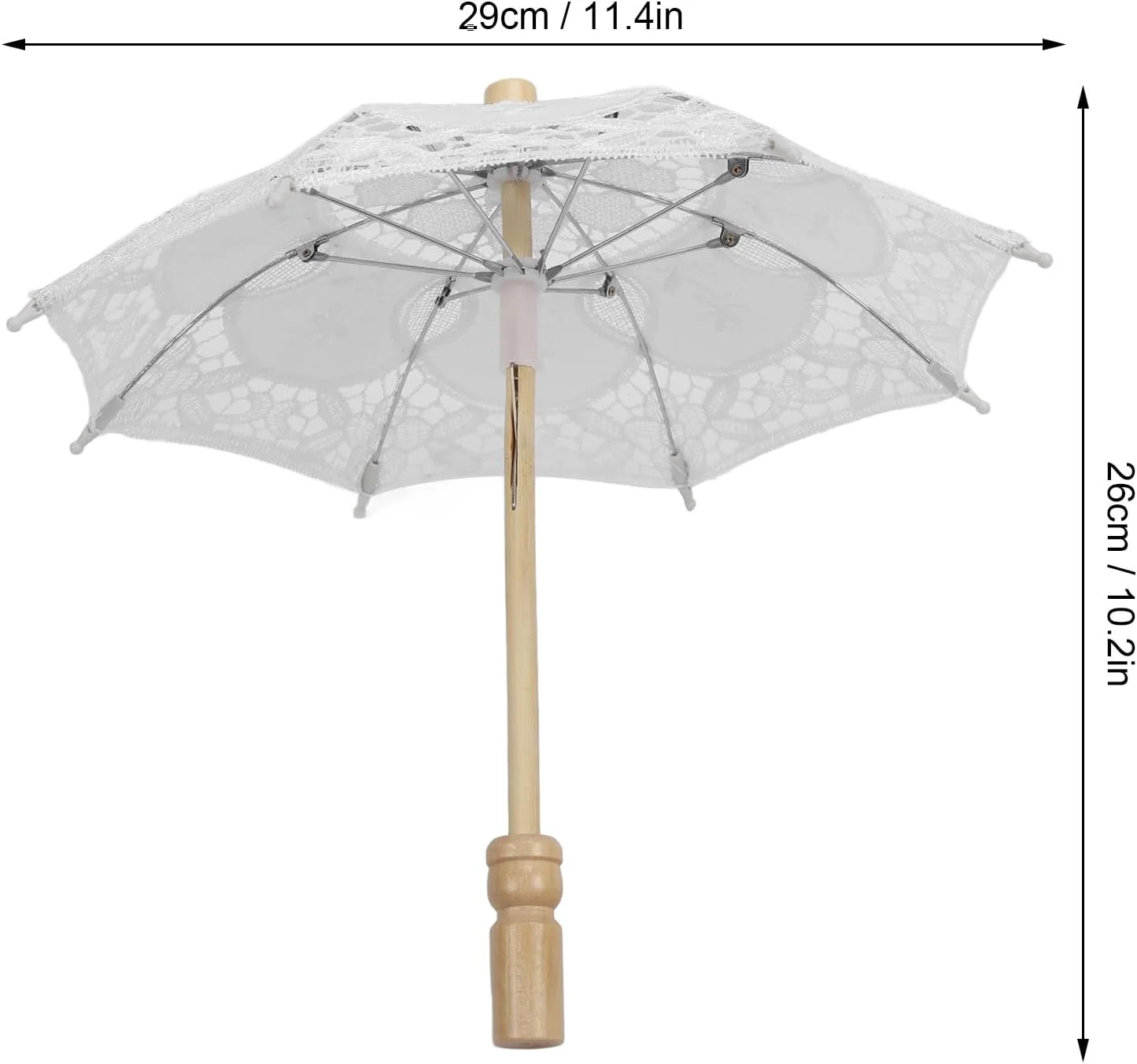 چتر توری سفید وینتیج Tnfeeon، طراحی تاشو و سبک وزن با دسته ارگونومیک، چتر تزئینی عروس برای مهمانی ها، عکاسی، تعطیلات و مراسم عروسی