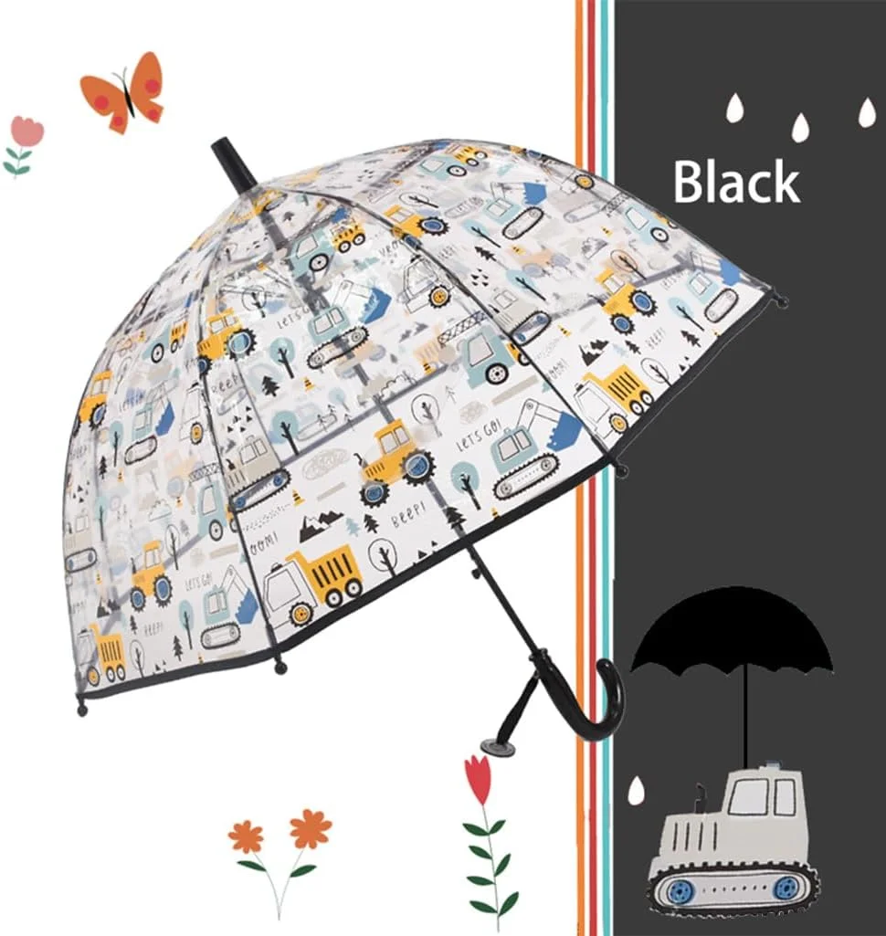 چتر حباب دار شفاف کودکانه ThreeH با دسته آسان گیر، چتر بارانی کودکان برای ایمنی پیاده روی