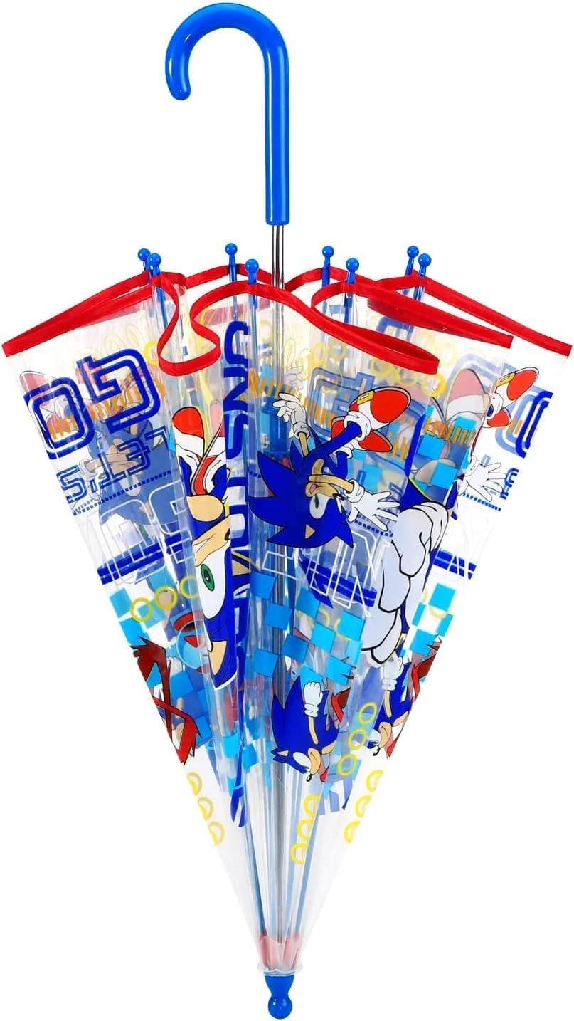 چتر پسرانه سونیک TDL، چتر بچگانه گنبدی سبک وزن پوشش باران POE طرح جوجه تیغی آبی