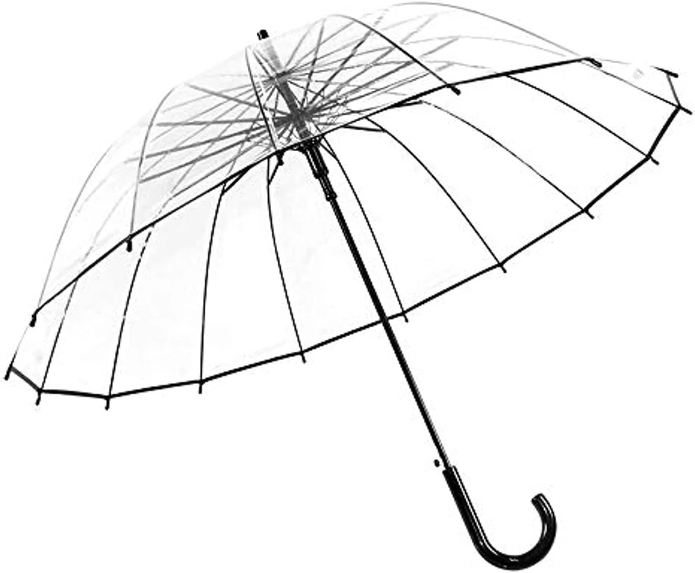 چتر حباب دار شفاف ThreeH با میله عصایی، باز شدن خودکار، 16 پره فولادی، سایز بزرگ و ضد باد مدل KS10