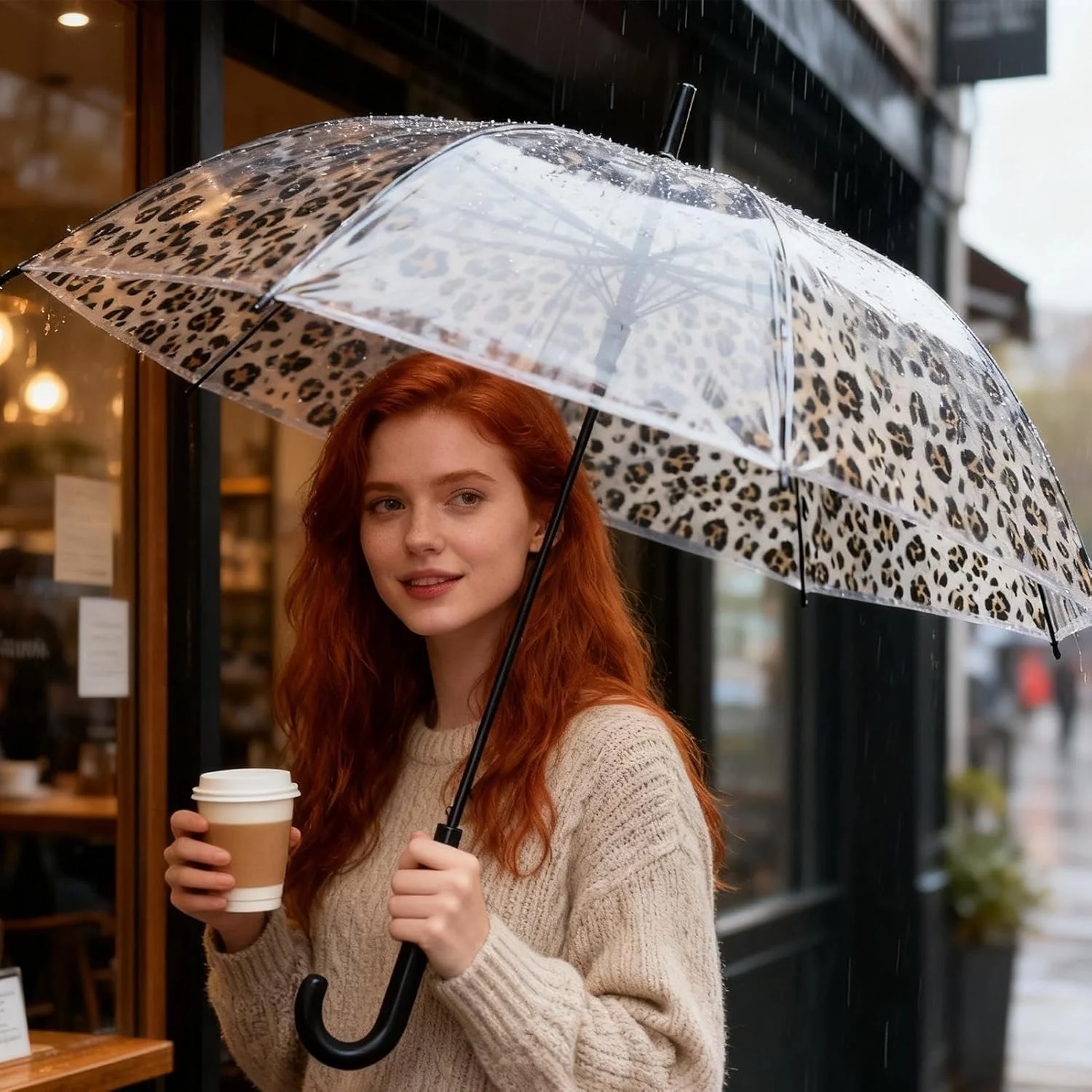 چتر بارانی | سایبان گنبدی بازشو خودکار - چتر حبابی ضد باد شفاف - برای مردان، زنان، پسران، دختران، کودکان، پیاده روی، مسافرت در فضای باز، عروسی، جشن